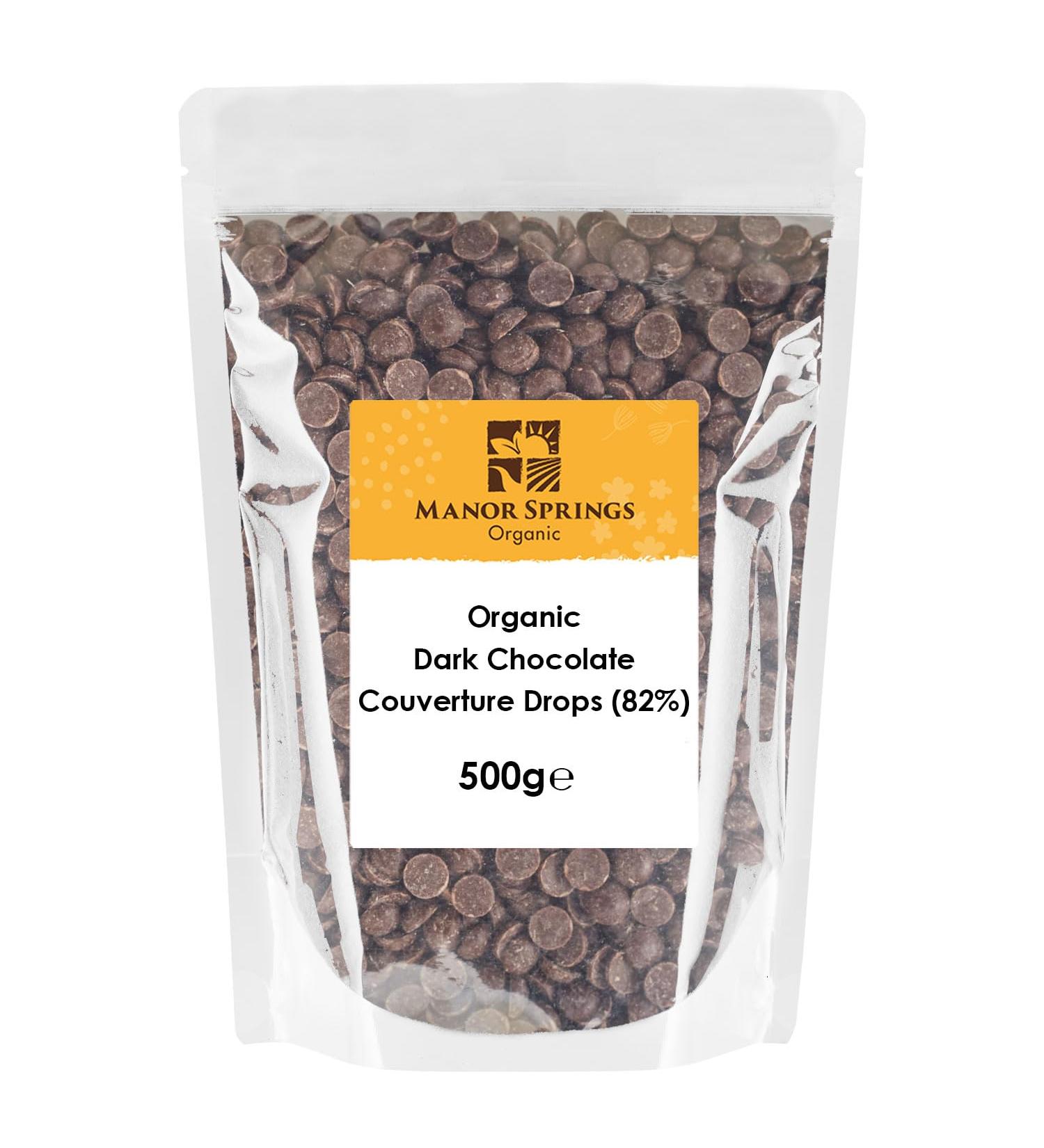 Organic Dark Chocolate Couverture Drops (82%) 500g by Manor Springs Organic - Buy Online on GoSupps.com