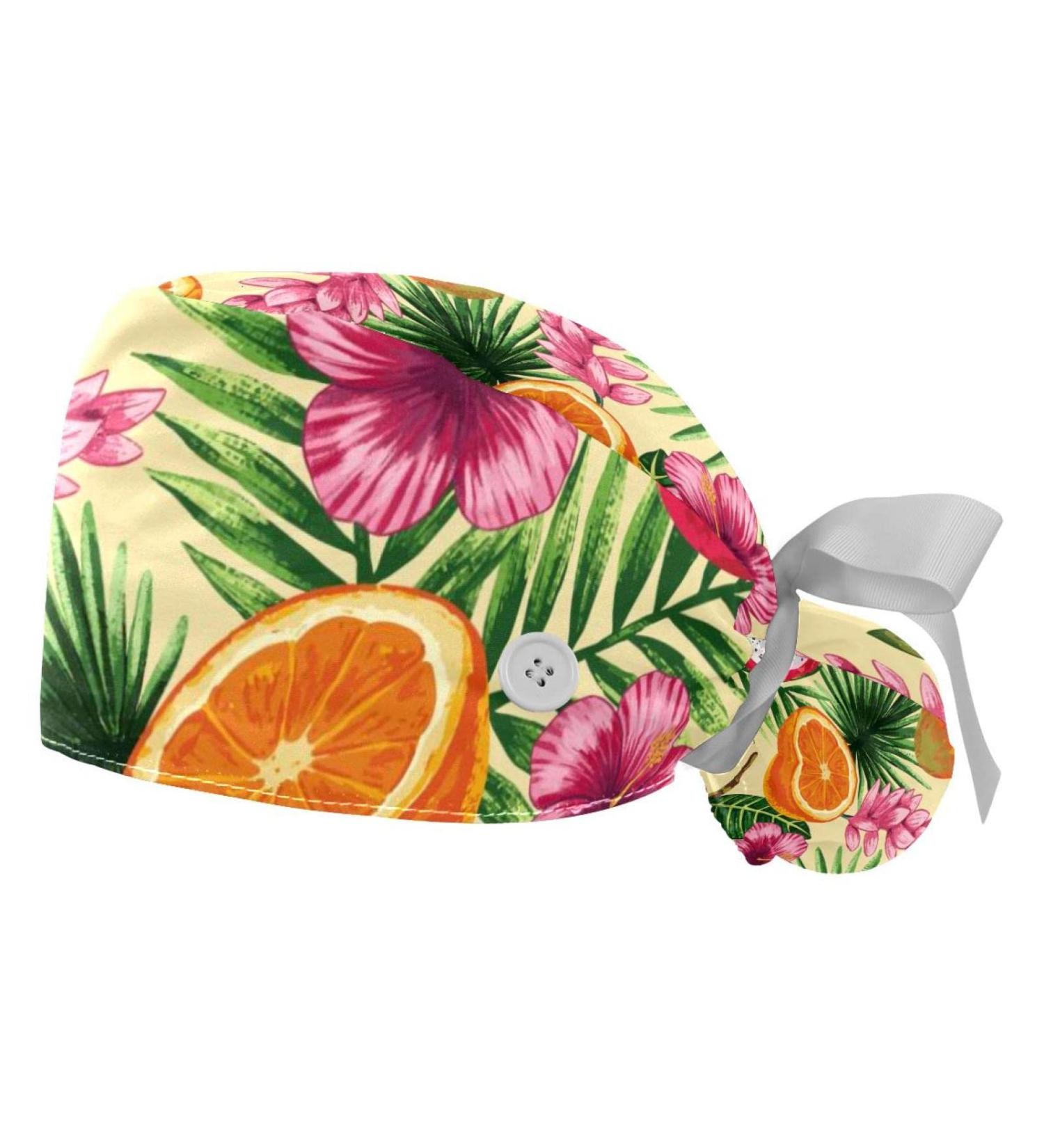 Hand Draw Bear Scrub Caps Hats for Women - 2PCS Bouffant Working Hat with Ponytail Holder | Pattern 06 - Buy Online on GoSupps.com