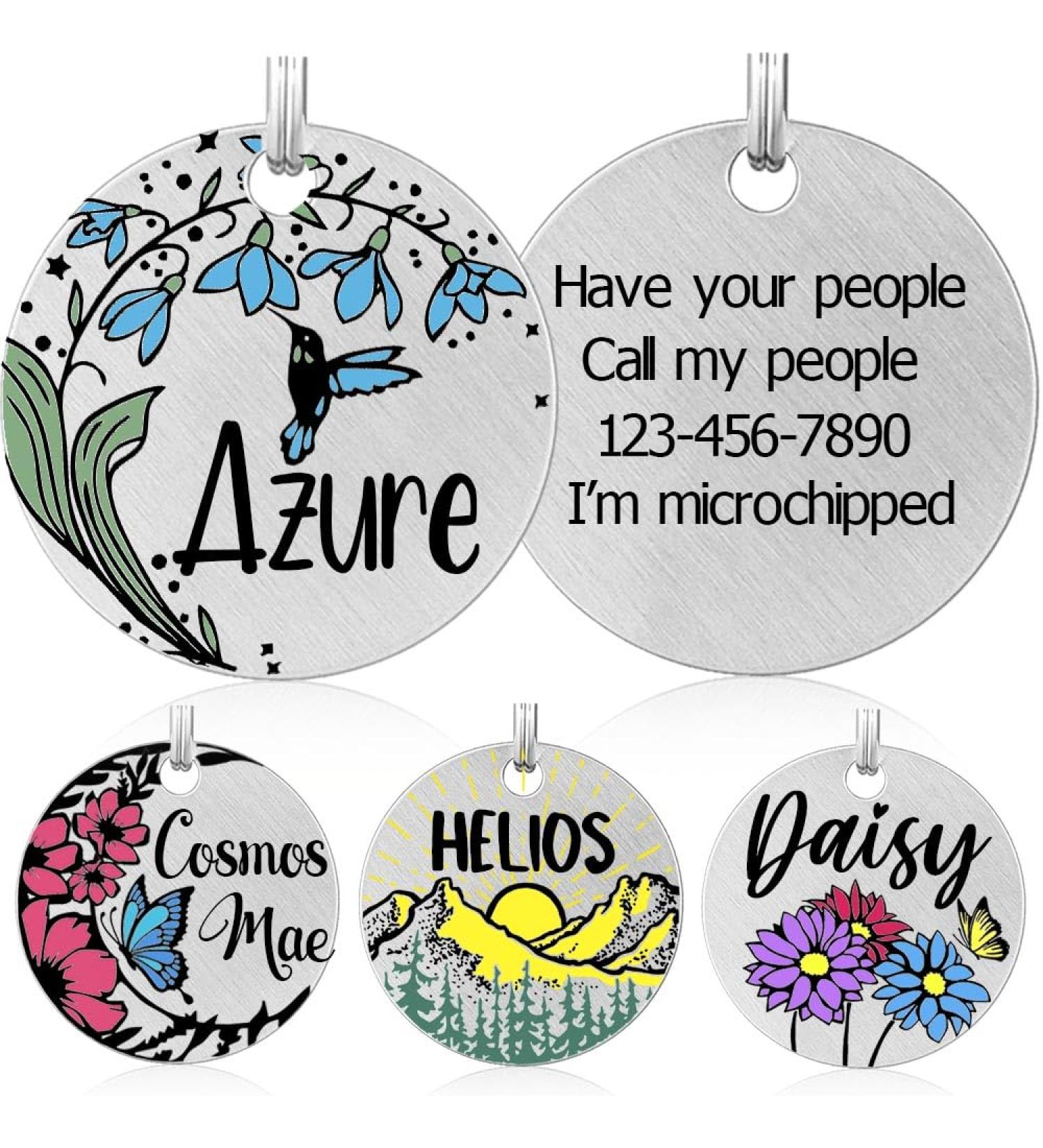 Custom Engraved Stainless Steel Dog & Cat Tags - Personalized Name Plates for Pets - Buy Online on GoSupps.com