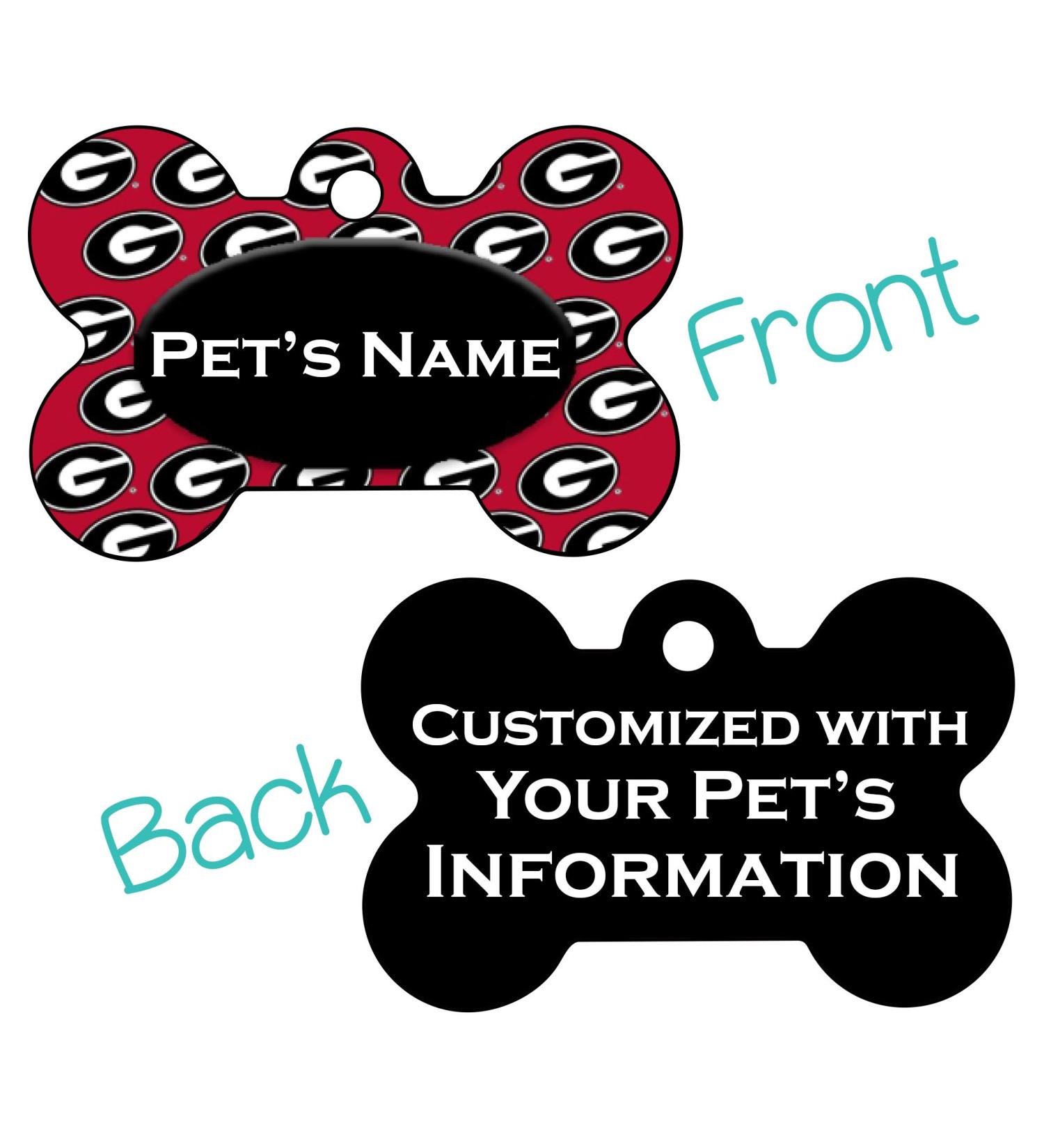 Georgia Bulldogs Official Pet ID Dog Tag | Double Sided | Black/Red | Personalized - Buy Online on GoSupps.com
