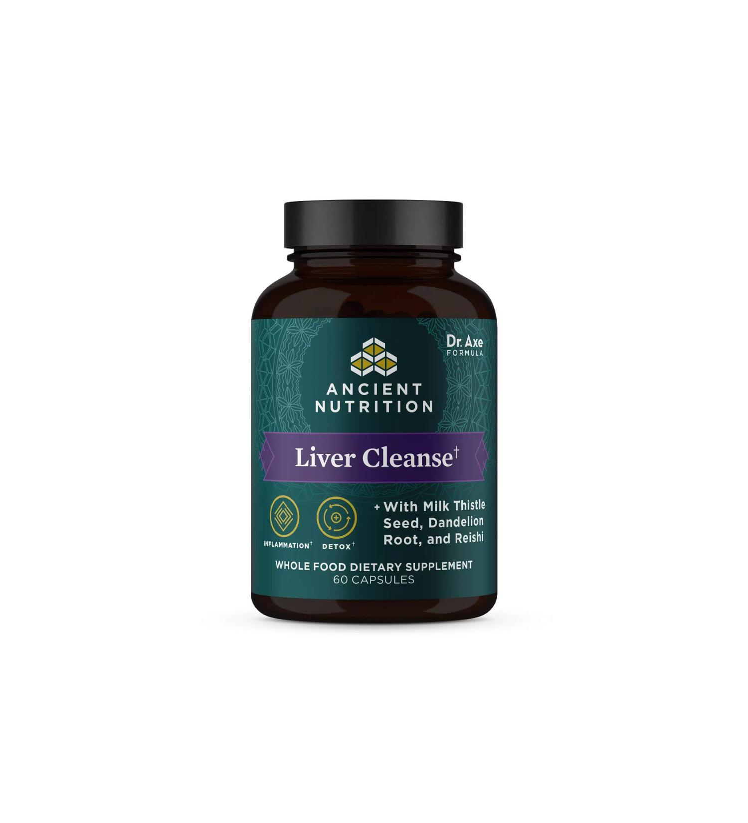 Ancient Nutrition Liver Detox Supplement with Milk Thistle & Dandelion Root - 60 Count - Buy Online on GoSupps.com