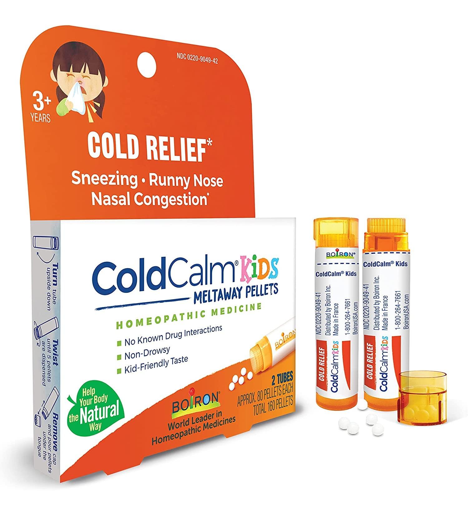 Boiron Coldcalm Kids Pellets - Relief for Common Cold Symptoms - 2 Count (160 Pellets) - Buy Online on GoSupps.com