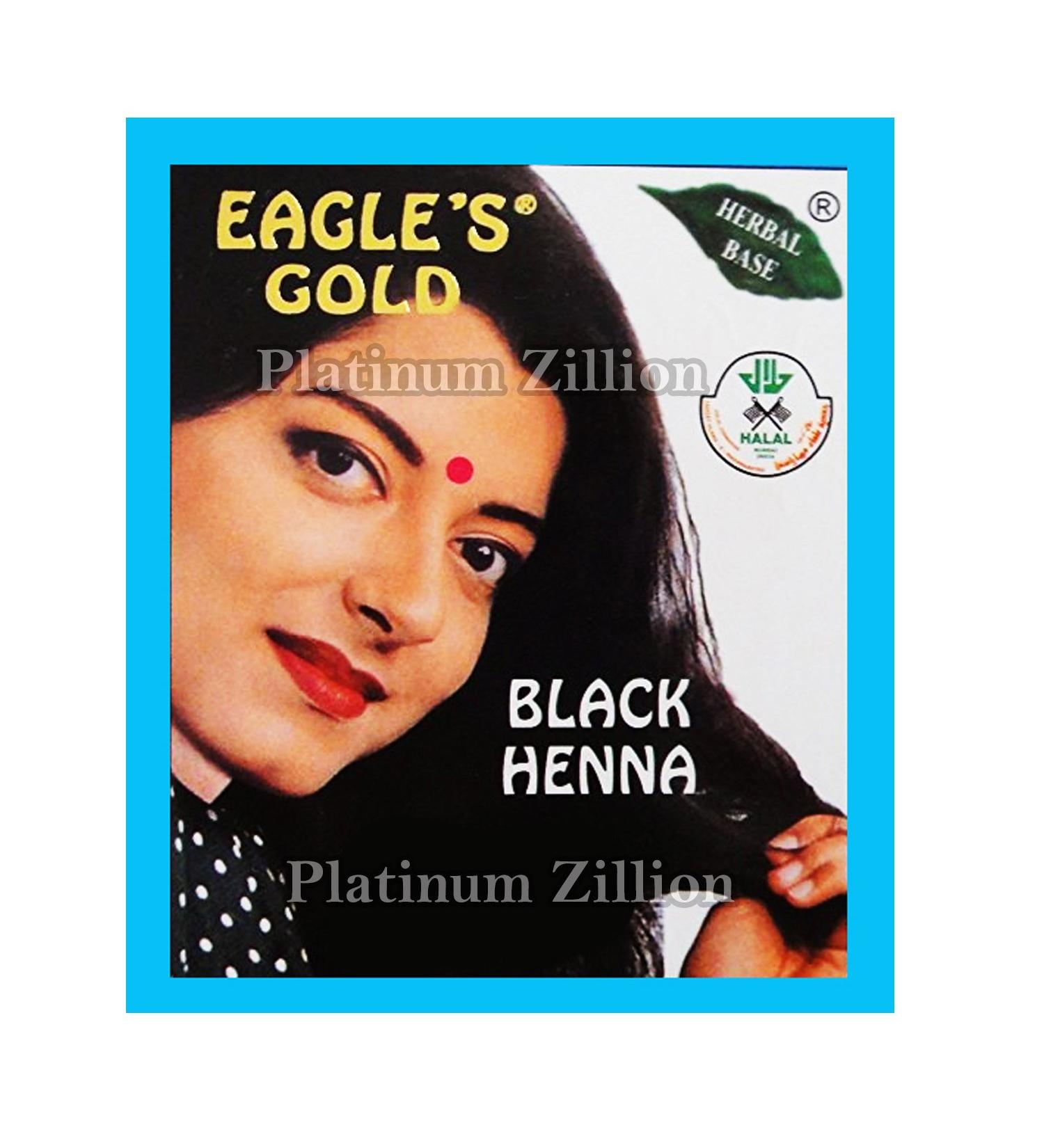 Eagle's Gold Black Henna Hair Colour Dye Powder - Unisex 2 Boxes (12pcs X 10g) - Buy Online on GoSupps.com