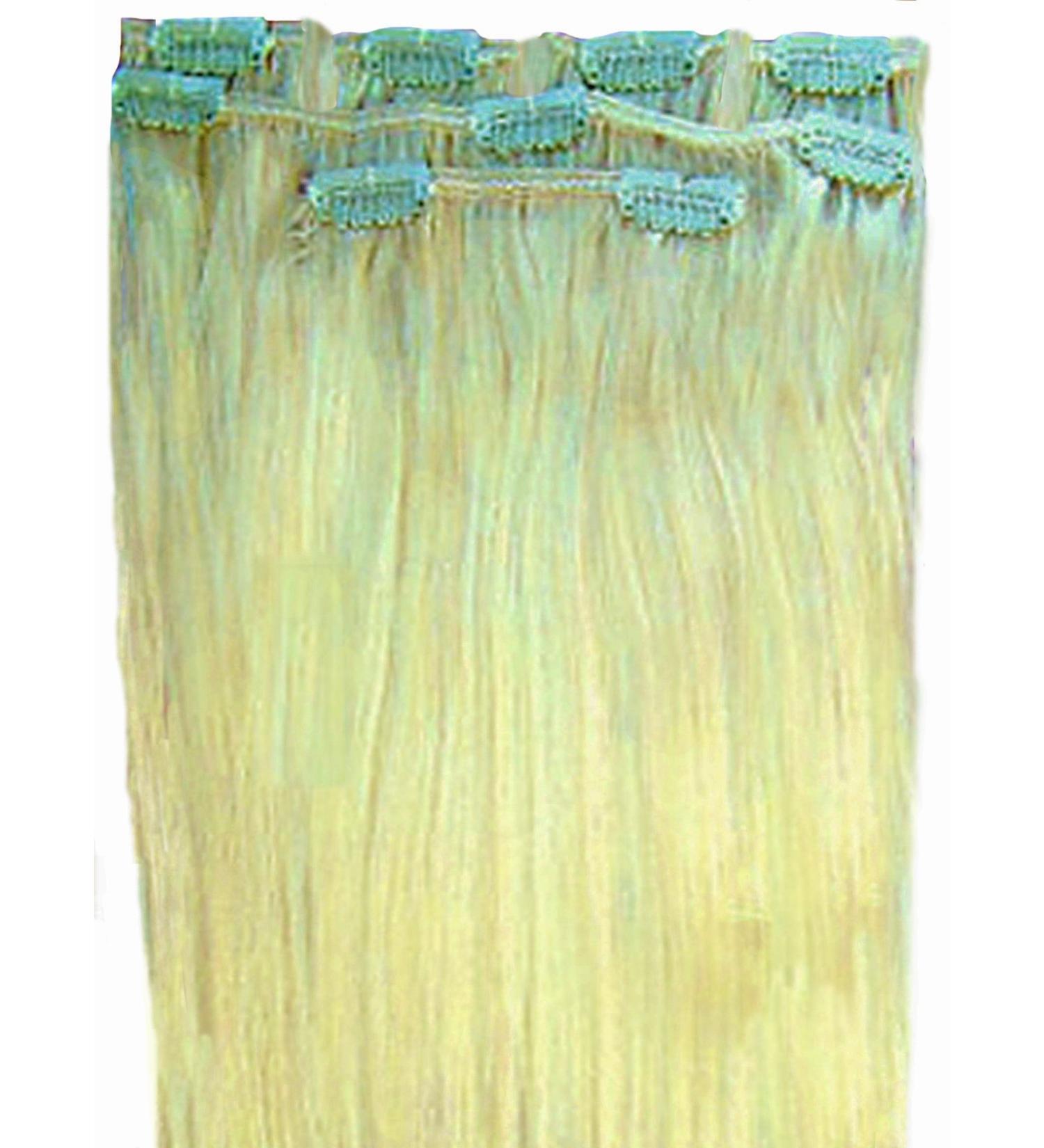 Forever Young Clip In Remy Human Hair Extensions Half Head 40g 16" Length Natural Light Blonde #613