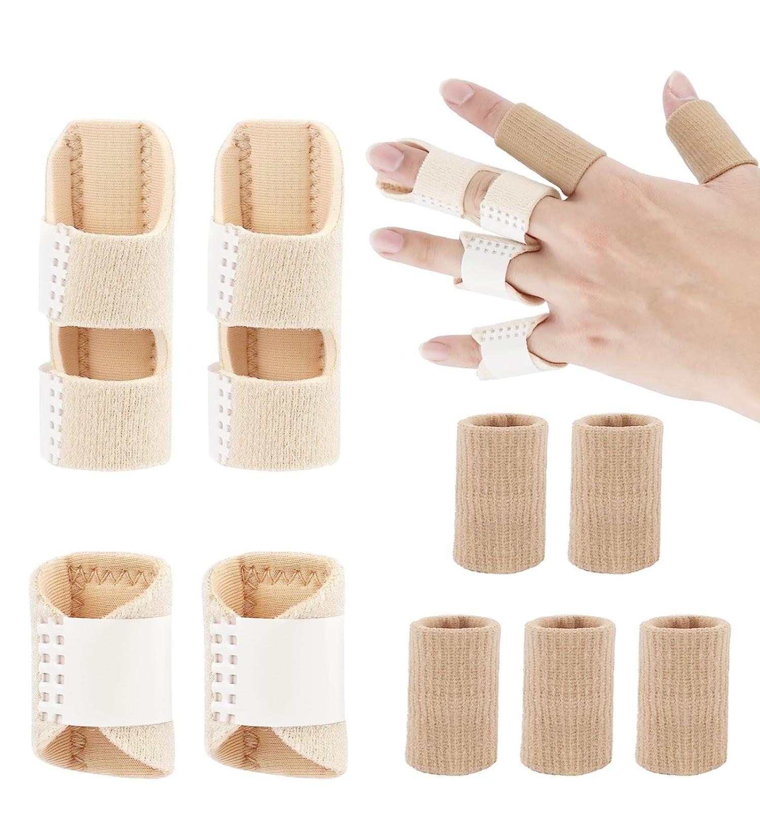 Jingegergome 4PC Trigger Finger Splint & 5PC Finger Brace | Adjustable Thumb & Pinky Finger Sleeves - Relief for Trigger Finger Pain - Buy Online on GoSupps.com