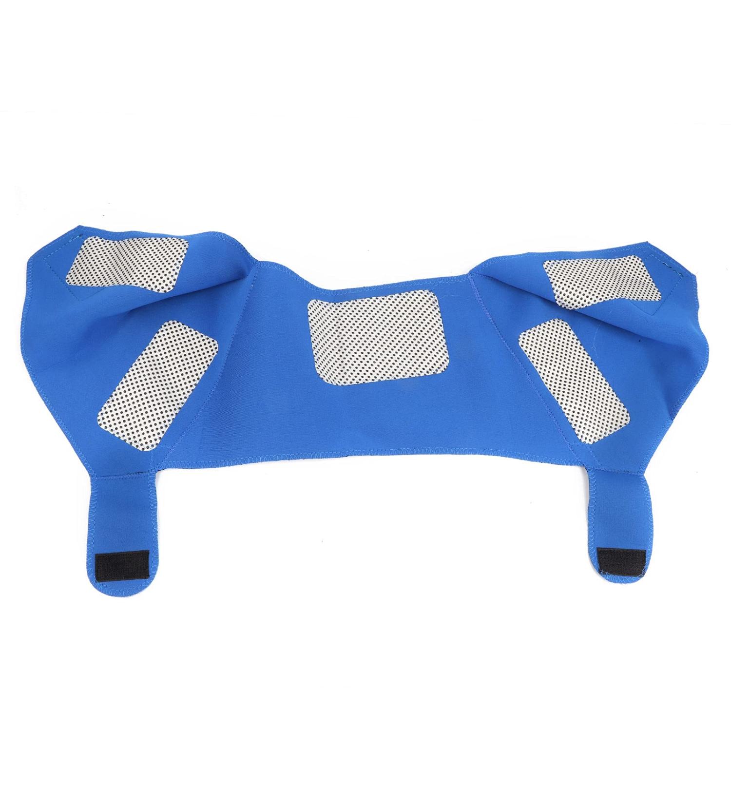 Shoulder Heating Pillow Massager | Heated Wrap Trousers | Vibration Massage for Pain Relief | Adjustable Elastic Cushion in Blue - Buy Online on GoSupps.com