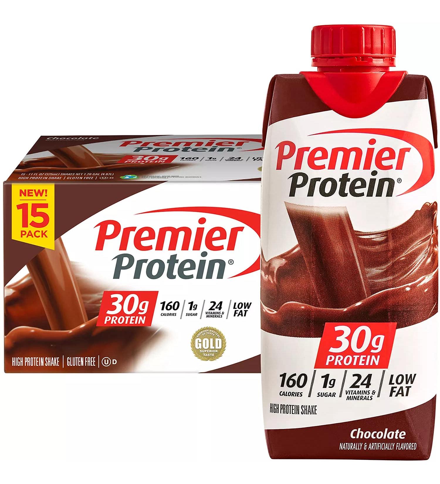 2 Set Gourmet Kitchn Premier Protein - High Shake Chocolate 30g Protein 1g Sugar 24 Vitamins & Minerals Nutrients to Support Immune Health Naturally
