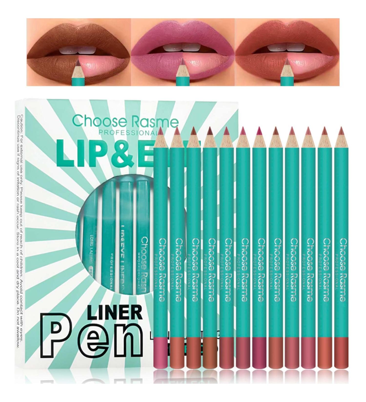 EONFAVE Lip Liner 12 Colors Water Resistant Long Lasting Lip Liner with Matte Finish Highly Pigmented Lip Liner Set Smudge Resistant Lipstick Set Creamy Texture Natural Lip Makeup - Buy Online on GoSupps.com