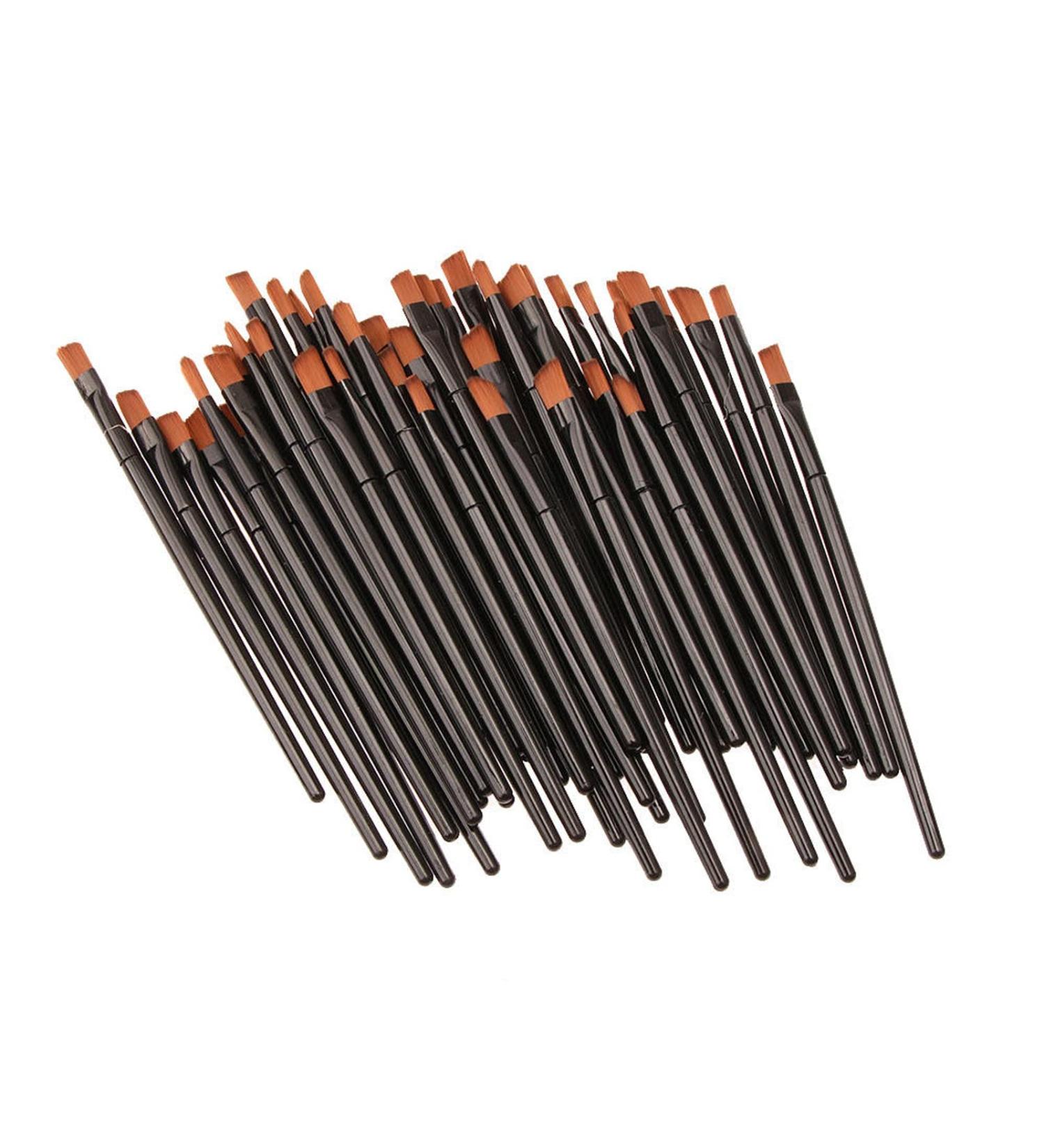 RMISODO 100-Piece Angled Eyebrow & Eyeshadow Brush Set - Professional Soft Cosmetic Brushes for Women - Black - Buy Online on GoSupps.com