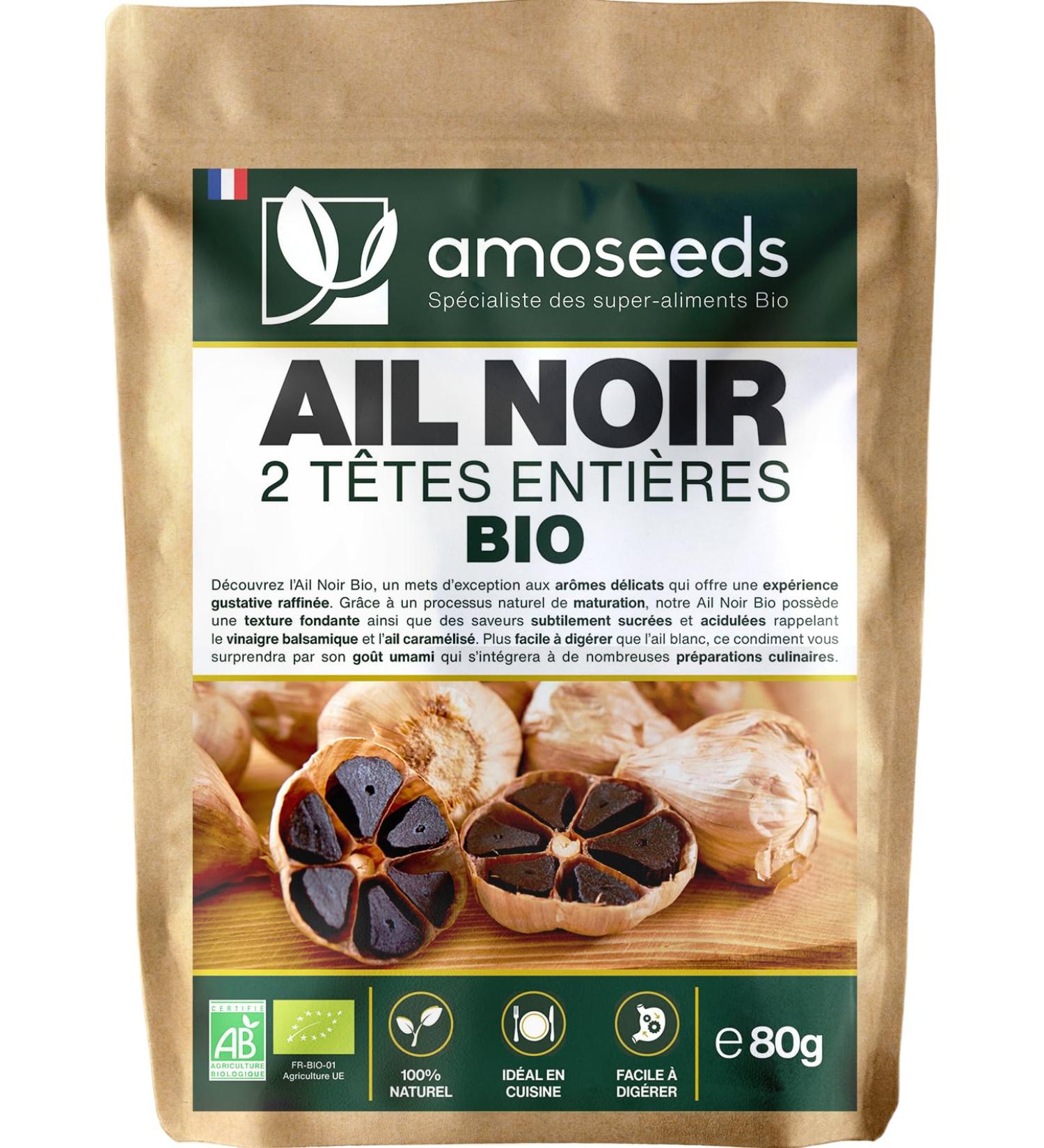 Organic Black Garlic 2 Heads Whole Pods | Fermented Umami Sweet Taste | Superior Quality | 100% Natural and Organic - Buy Online on GoSupps.com