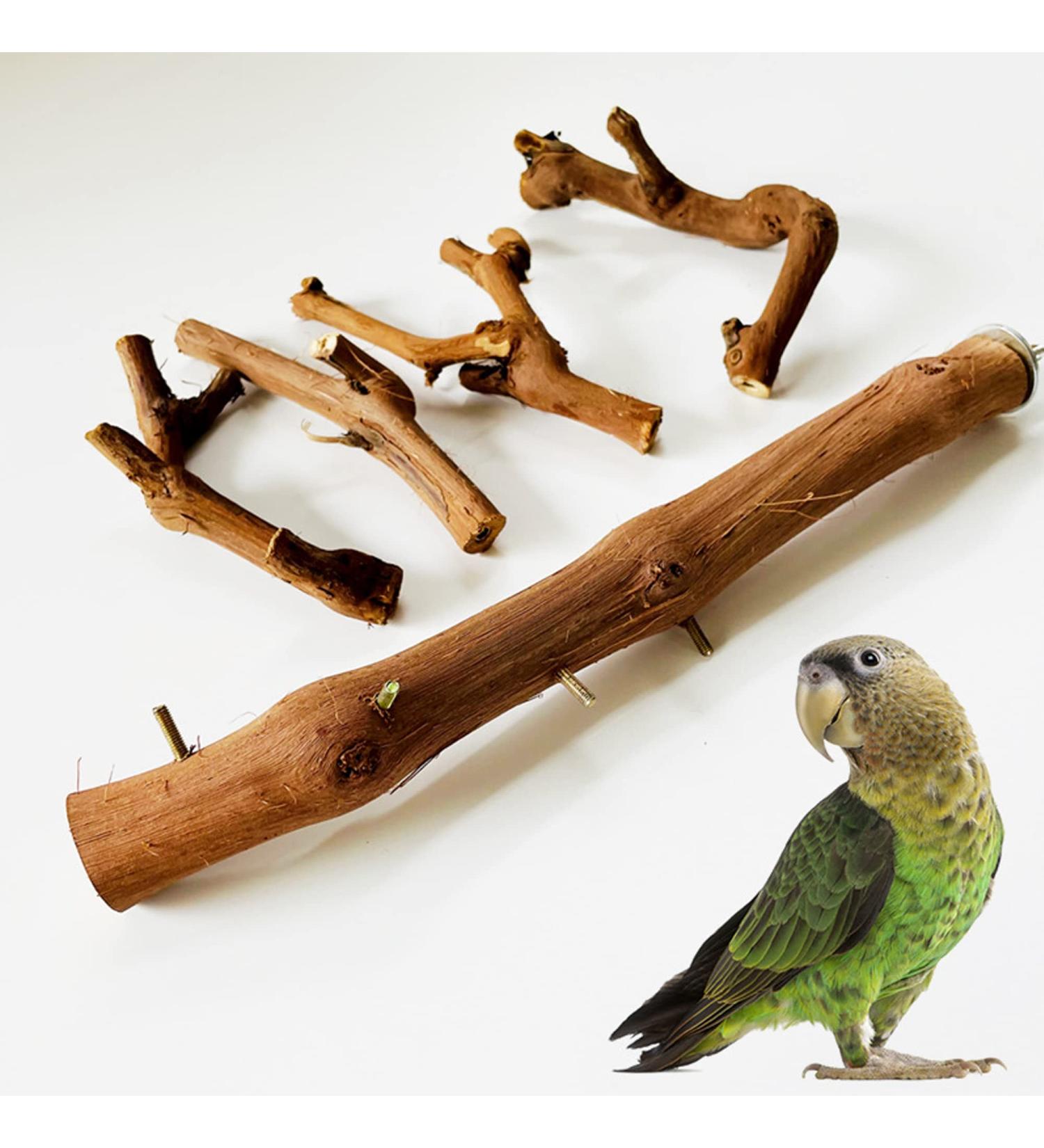 Allazone Natural Wood Bird Accessories - Parrots Climbing Bars & Grape Branches for Bird Cages - Buy Online on GoSupps.com