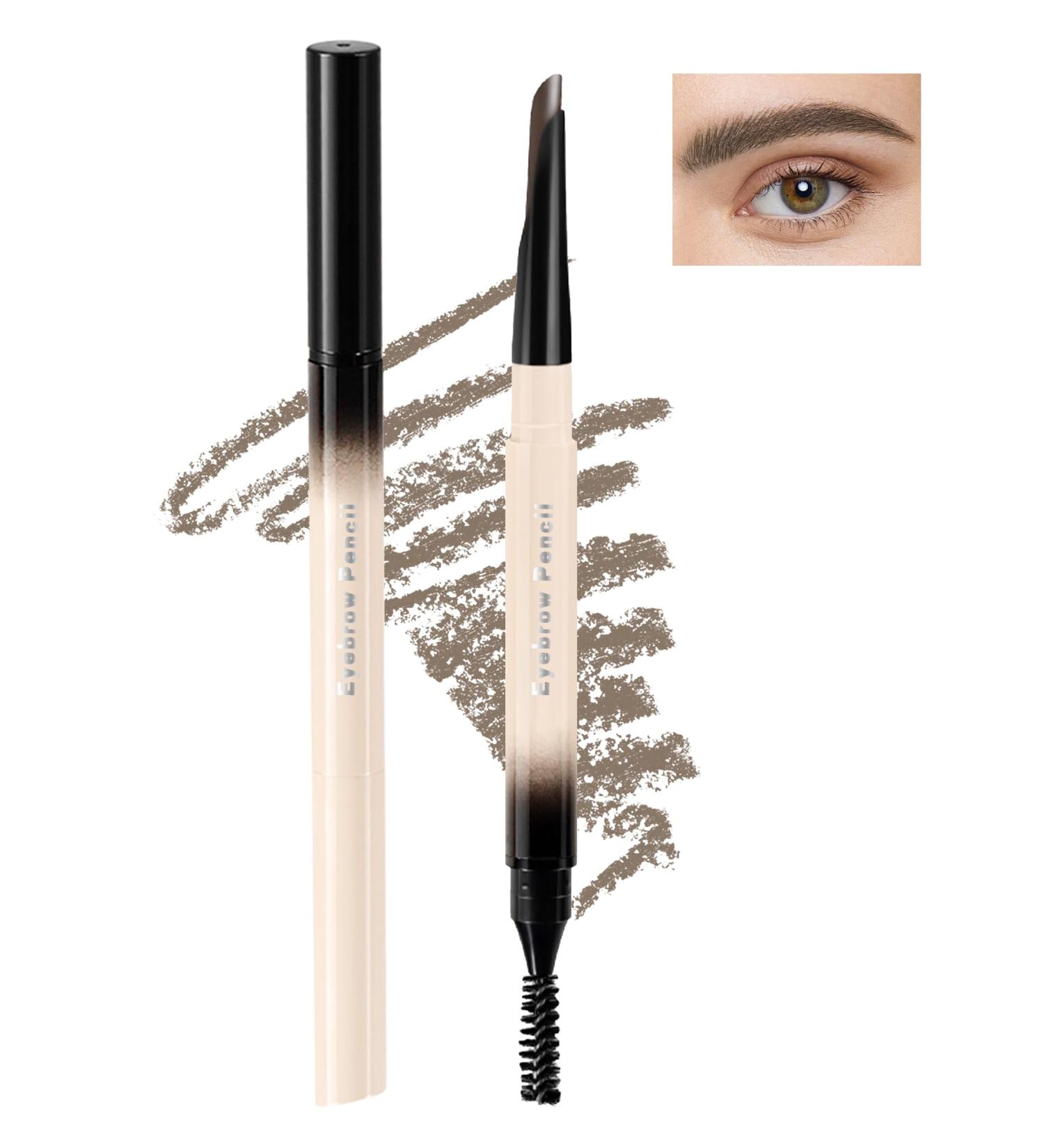 Grey Brown Waterproof Eyebrow Pencil Angled Tip Sculpting Retractable Eyebrow Pencil Double Headed Brow Pencil with Spoolie Brush Smooth and Non-Clumping Long Lasting Eye Brow Makeup for Women-02 02 Grey Brown - Buy Online on GoSupps.com