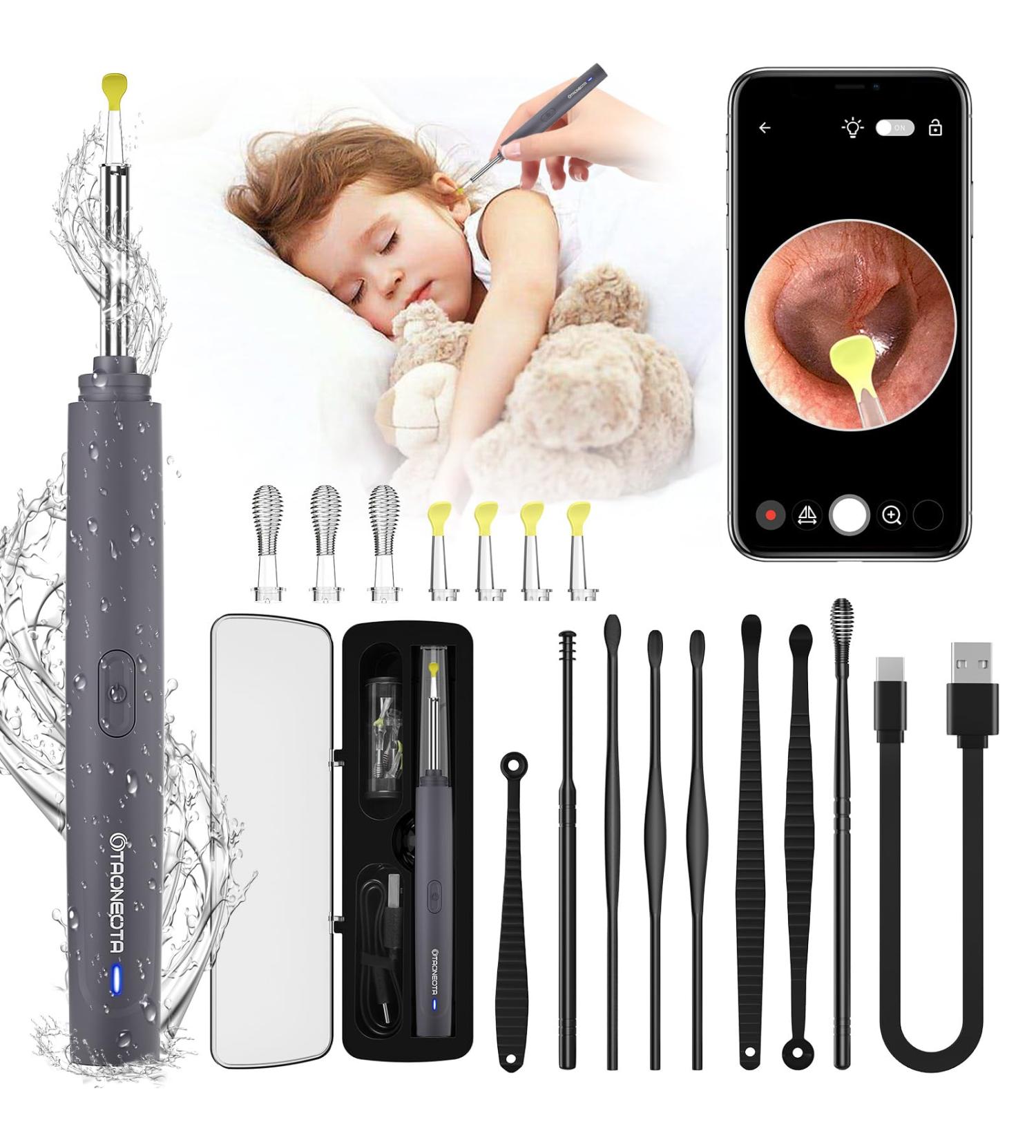 Ear Wax Removal Tool with 1300P FHD Camera - Ear Cleaner Kit for iPhone iPad & Android - Buy Online on GoSupps.com