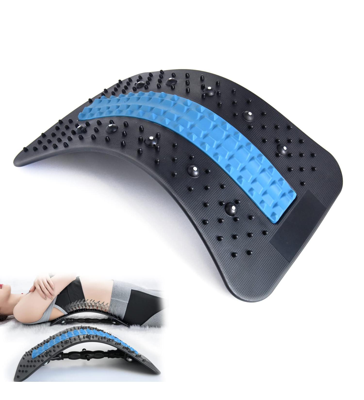 Back Carrier for Lower Back Pain Relief | Adjustable Back Stretcher for Bed Chair & Car | Lumbar Support in Black/Blue - Buy Online on GoSupps.com
