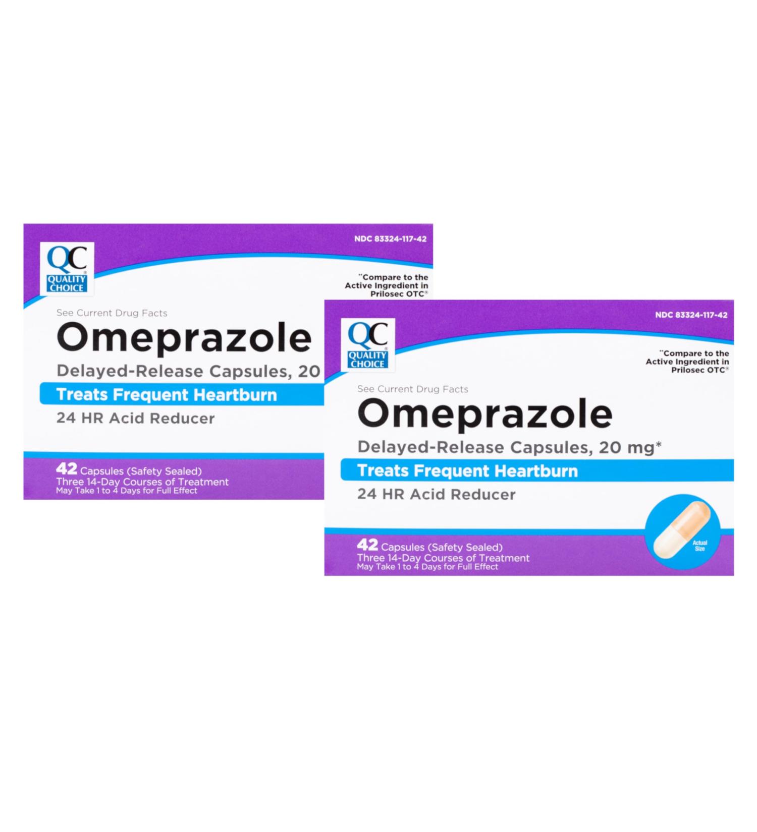 Quality Choice Omeprazole Delayed Release Acid Reducer 20mg 42 Capsules Each (2) - Buy Online on GoSupps.com