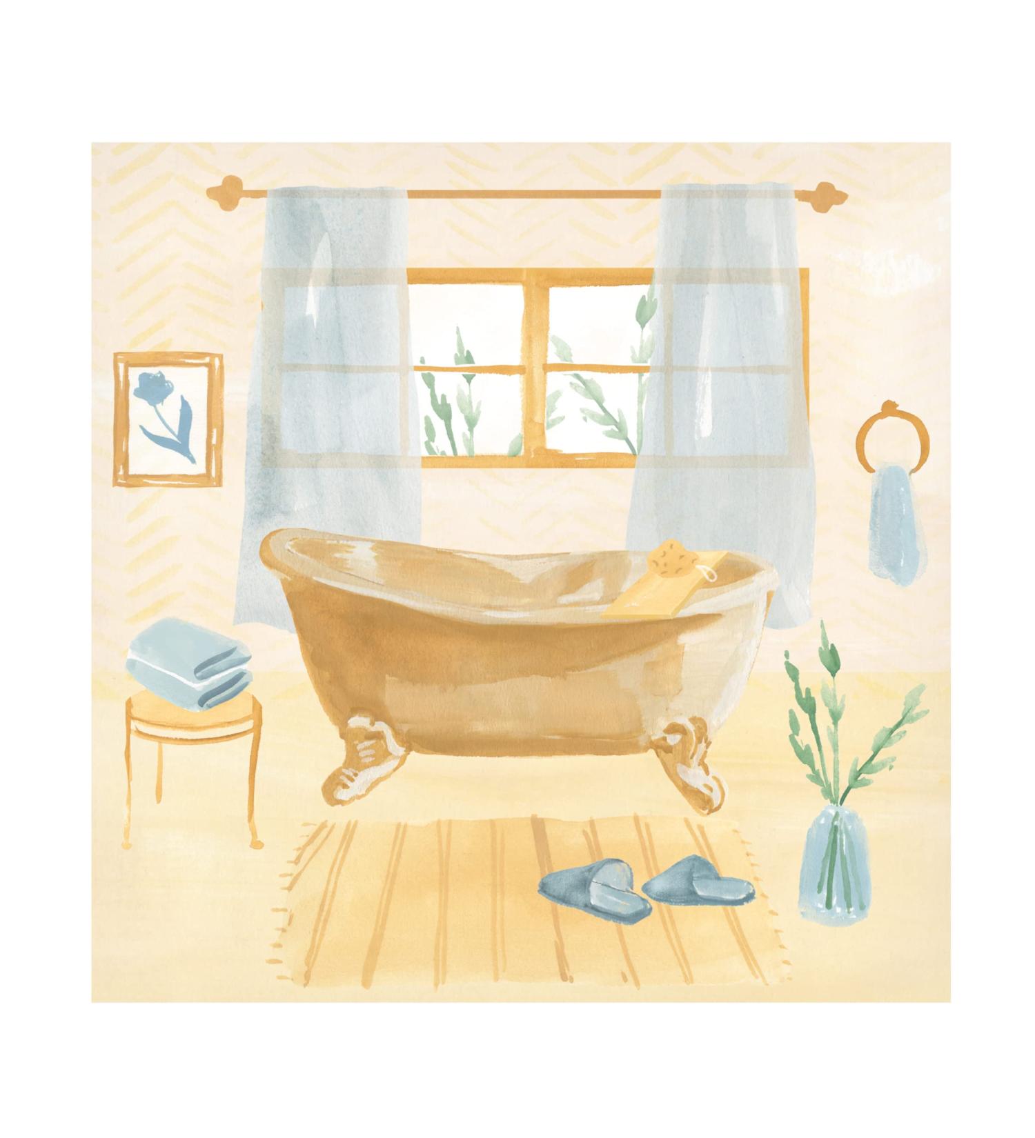 Buy Trademark Fine Art Golden Bath II Canvas Art by Annie Warren - International Shipping Available - Buy Online on GoSupps.com