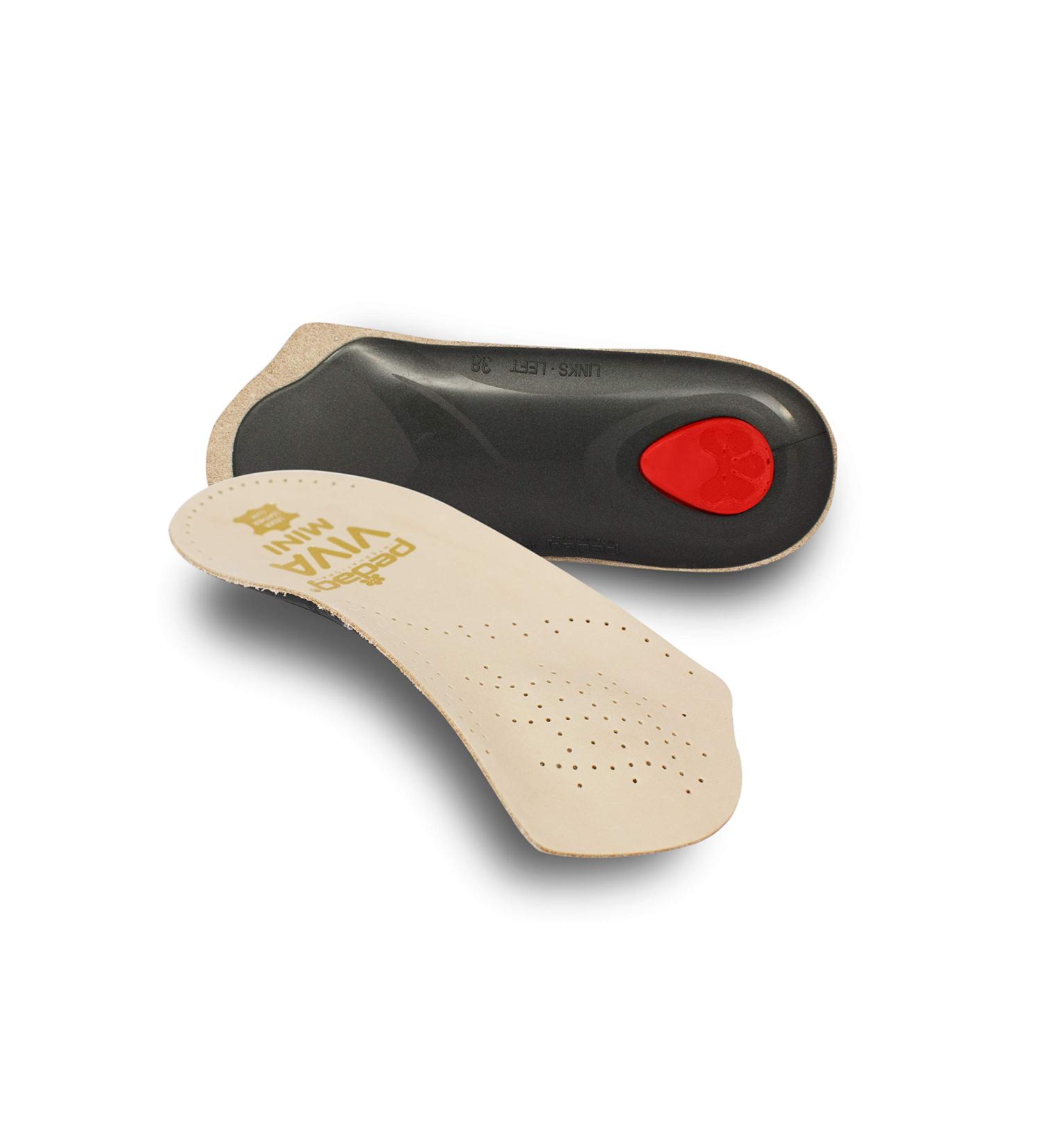 Pedag Viva Mini Leather Arch Support Inserts - Handmade in Germany - Plantar Fasciitis Relief - Heel Cushion - Metatarsal Support Pad - Tan - Women US 8/ Men 5/ EU 38 - Buy Online on GoSupps.com