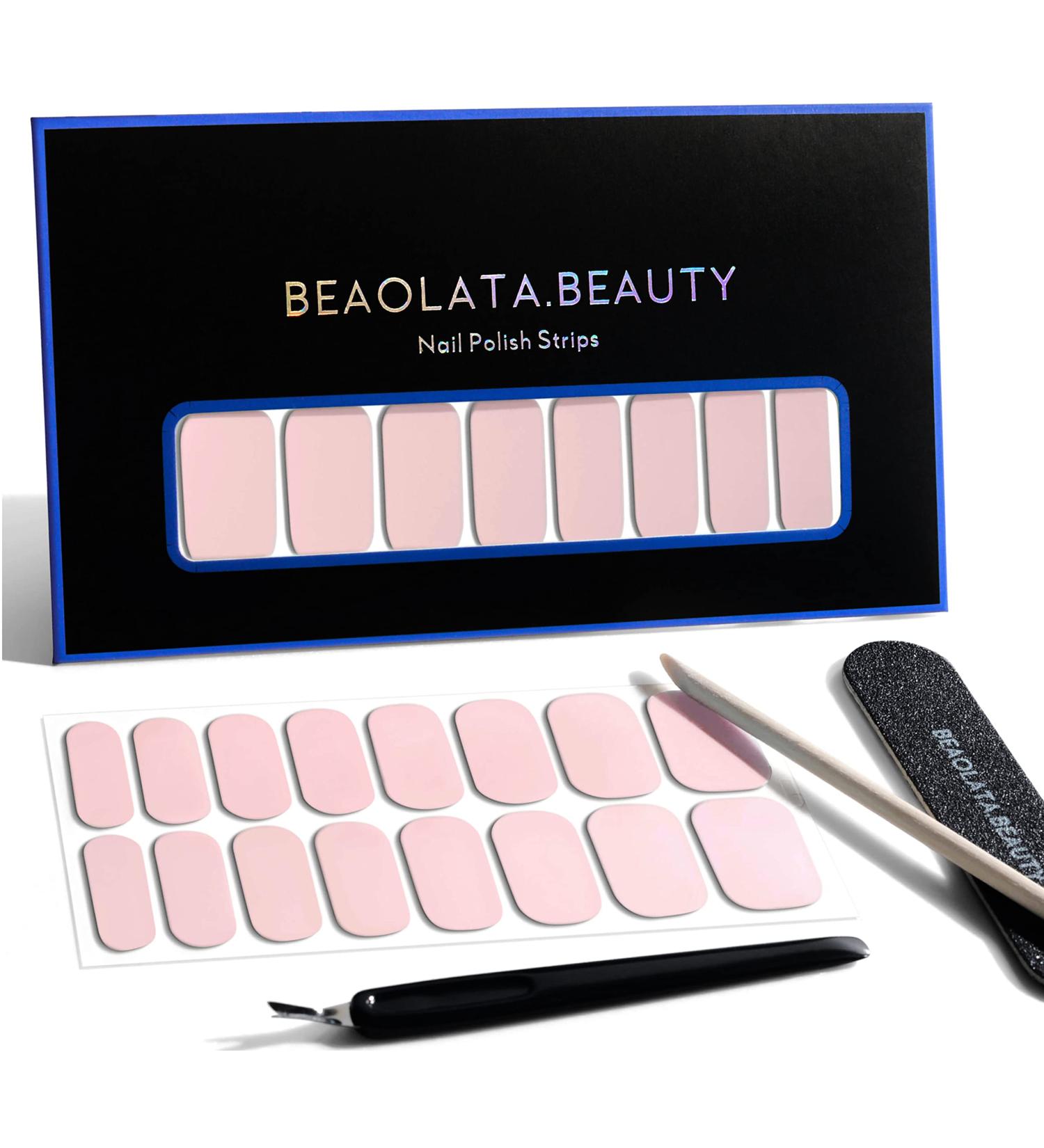 Beaolata Nail Polish Strips - 32 Gel Nail Wraps & Stickers for Easy Application & Removal, Long Lasting Salon Quality - Sweet - Buy Online on GoSupps.com
