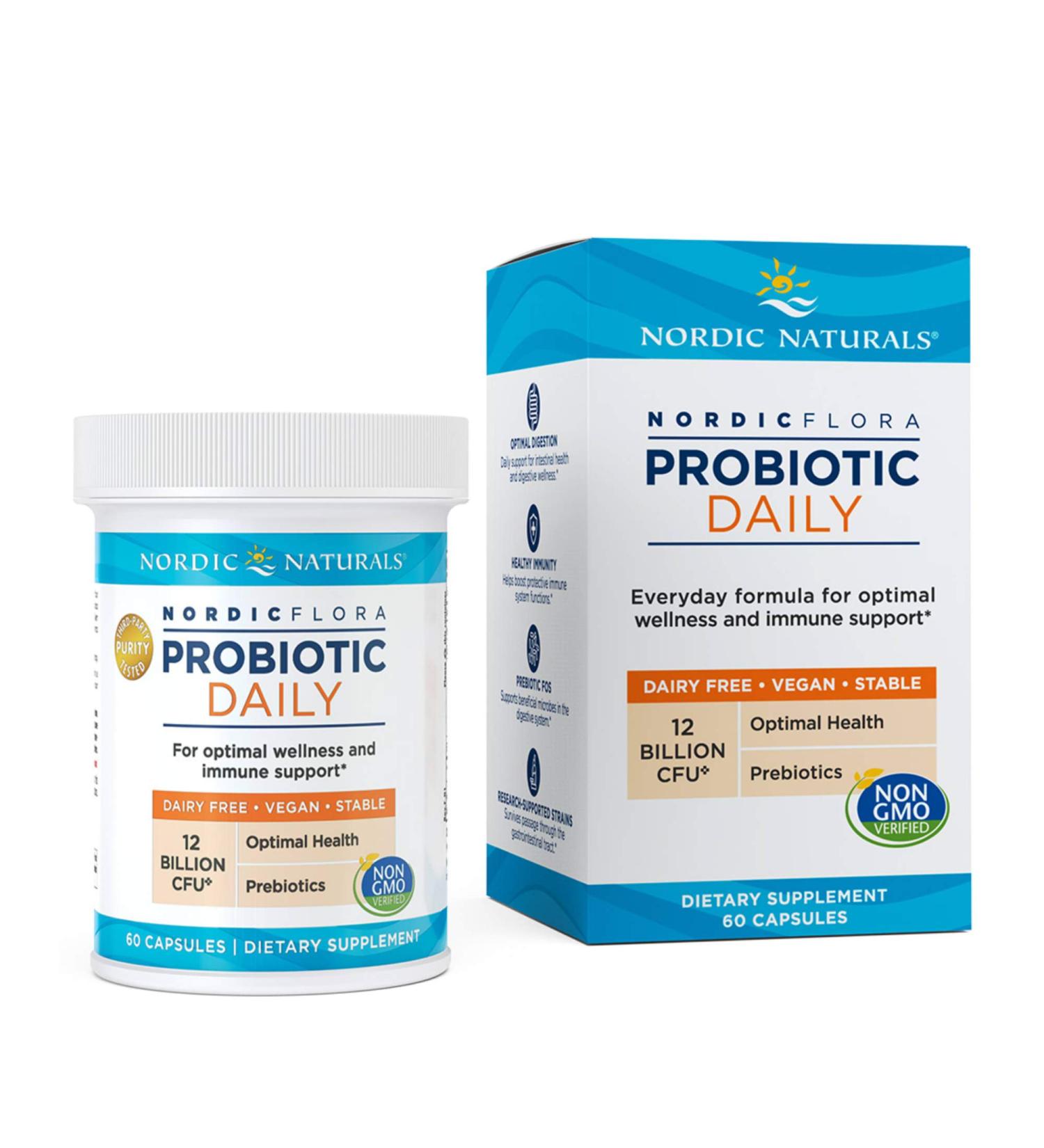 Nordic Naturals Nordic Flora Probiotic - 12 Billion CFU, 60 Capsules - Digestive Health - Buy Online on GoSupps.com
