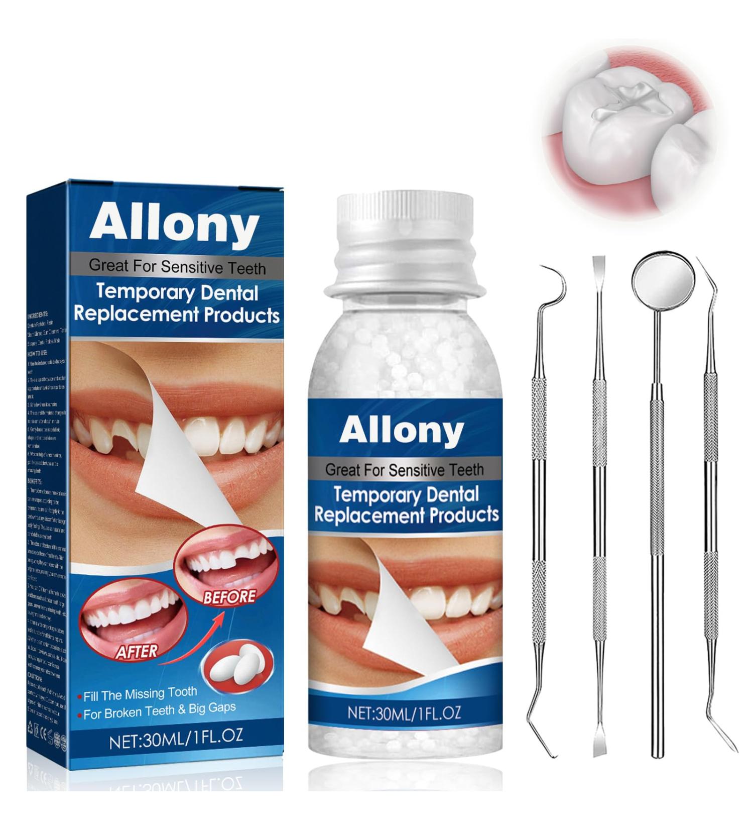 Allony Tooth Repair Set - Dental Adhesive for Fixing Gaps & Broken Teeth | DIY Denture Solution - Buy Online on GoSupps.com