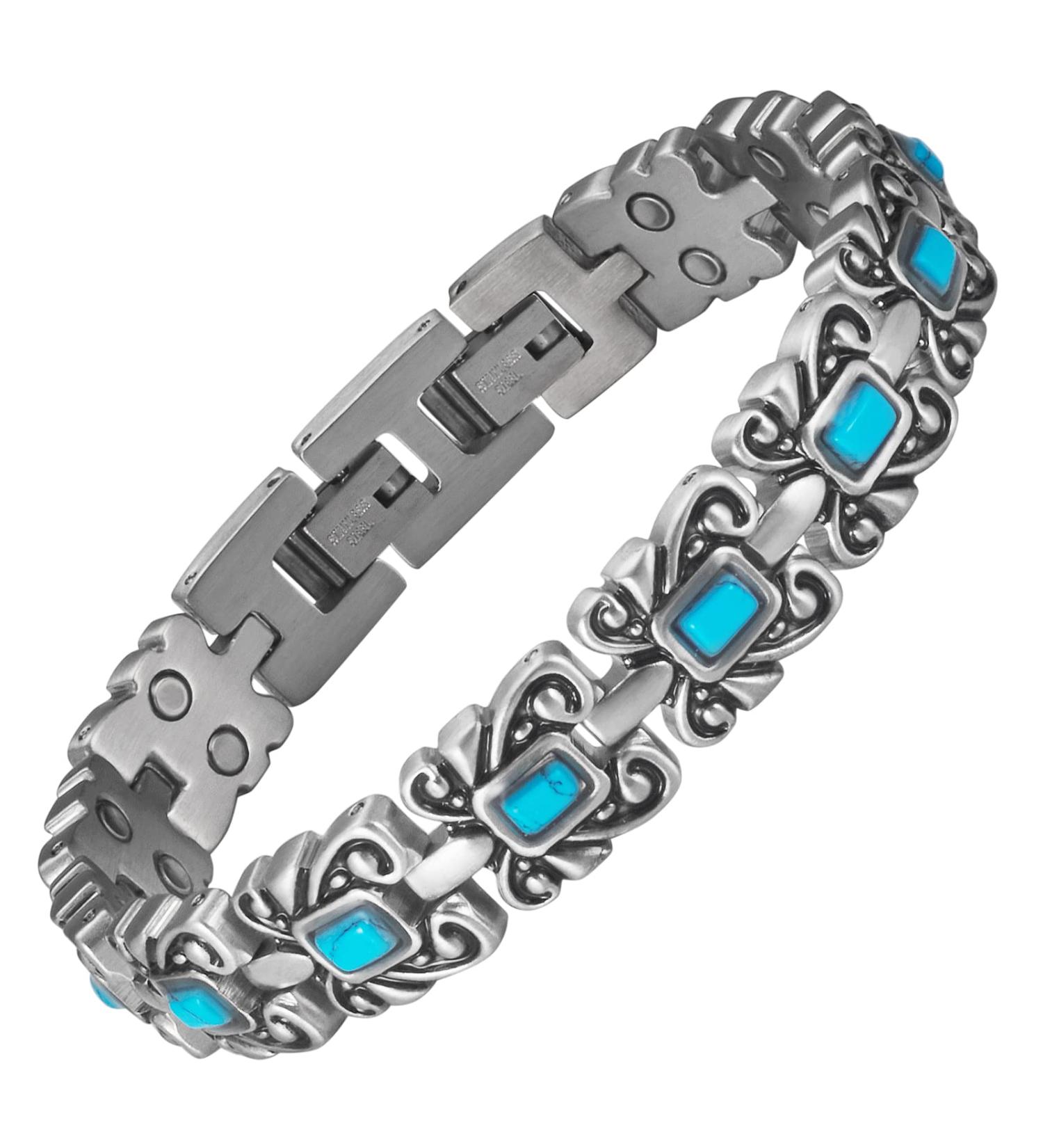 EnerCoppeX Magnetic Bracelets for Women Stainless Steel Bracelet with Effective Healing Magnets Adjustable Jewelry Gift (STB-2318) - Buy Online on GoSupps.com