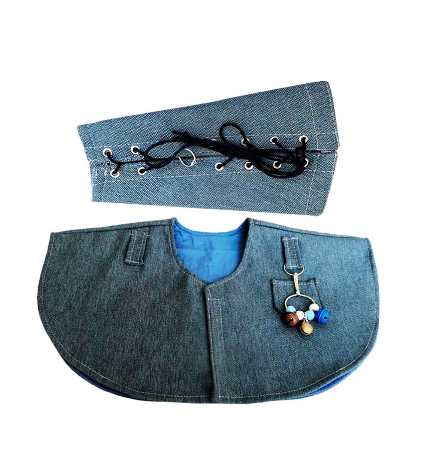 POPETPOP Parrot Anti-Scratch Shoulder Protector Multi-Purpose Bird Shoulder Shawl Bird Diaper Pad for Parakeets Cockatiels Conures Macaws Finches Lovebird Hang Bird Anklet & Toys 49*31cm Sky-blue - Buy Online on GoSupps.com