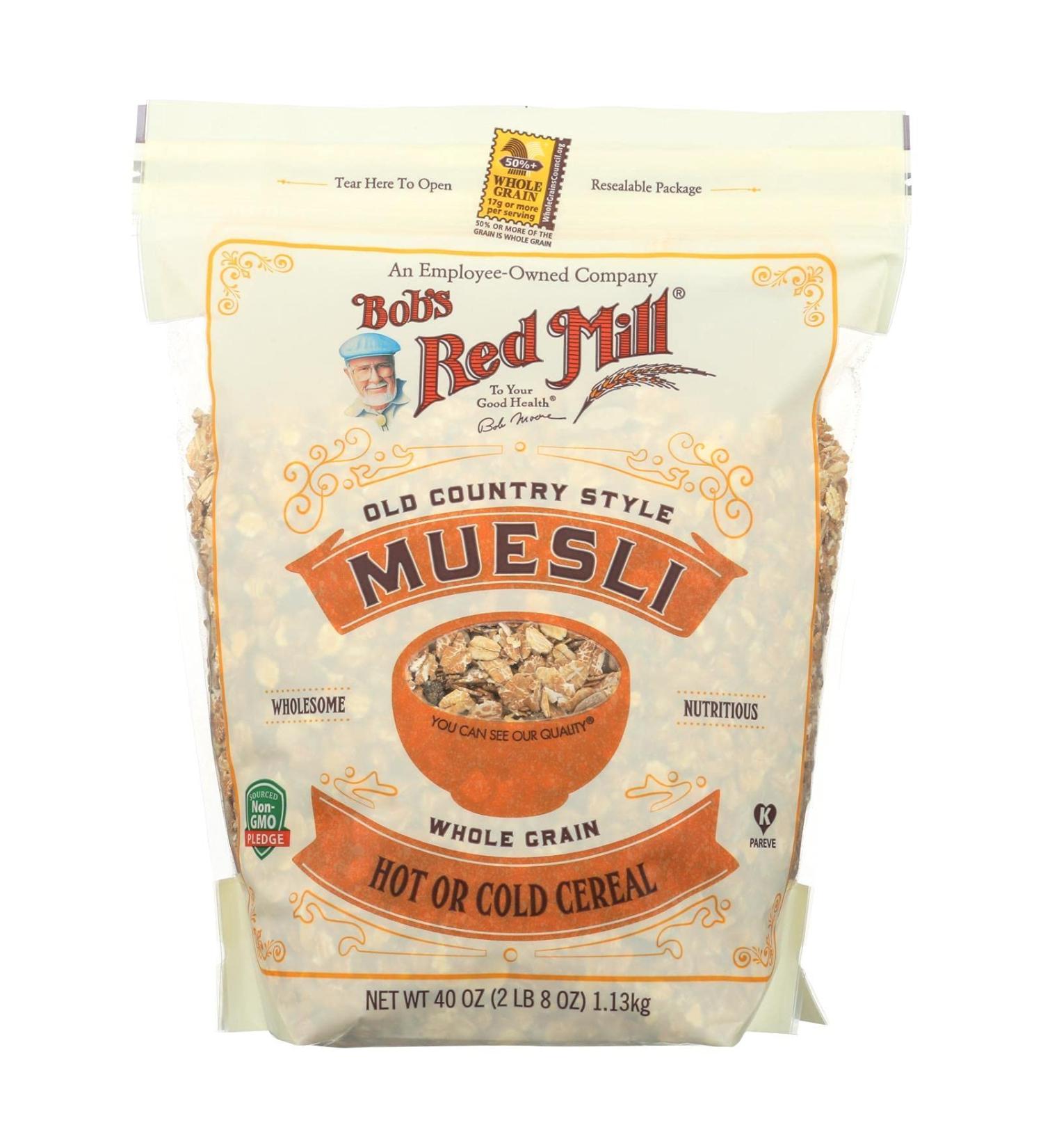Bob's Red Mill Old Country Style Muesli - Whole Grain 40 oz (1.13 kg) | Nutritious Breakfast Cereal - Buy Online on GoSupps.com