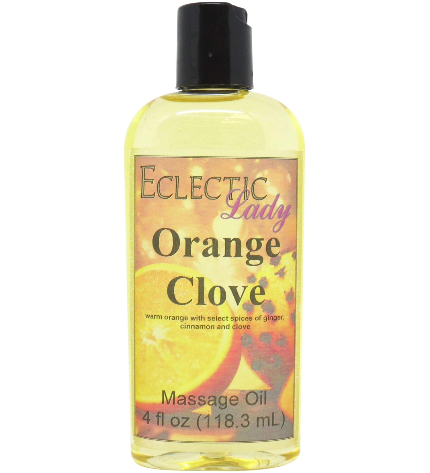 Orange Clove Massage Oil - 4 oz | Aromatherapy & Relaxation | Sweet Almond & Jojoba Oil | Preservative Free - Buy Online on GoSupps.com