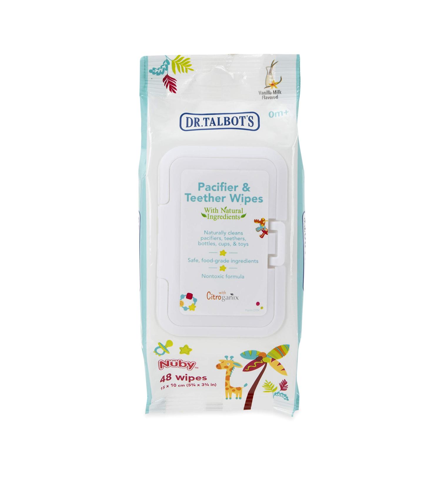 Dr. Talbotâ€™s Vanilla Milk Pacifier & Teether Wipes - 48 Count | Safe & Effective 0m+ - Buy Online on GoSupps.com