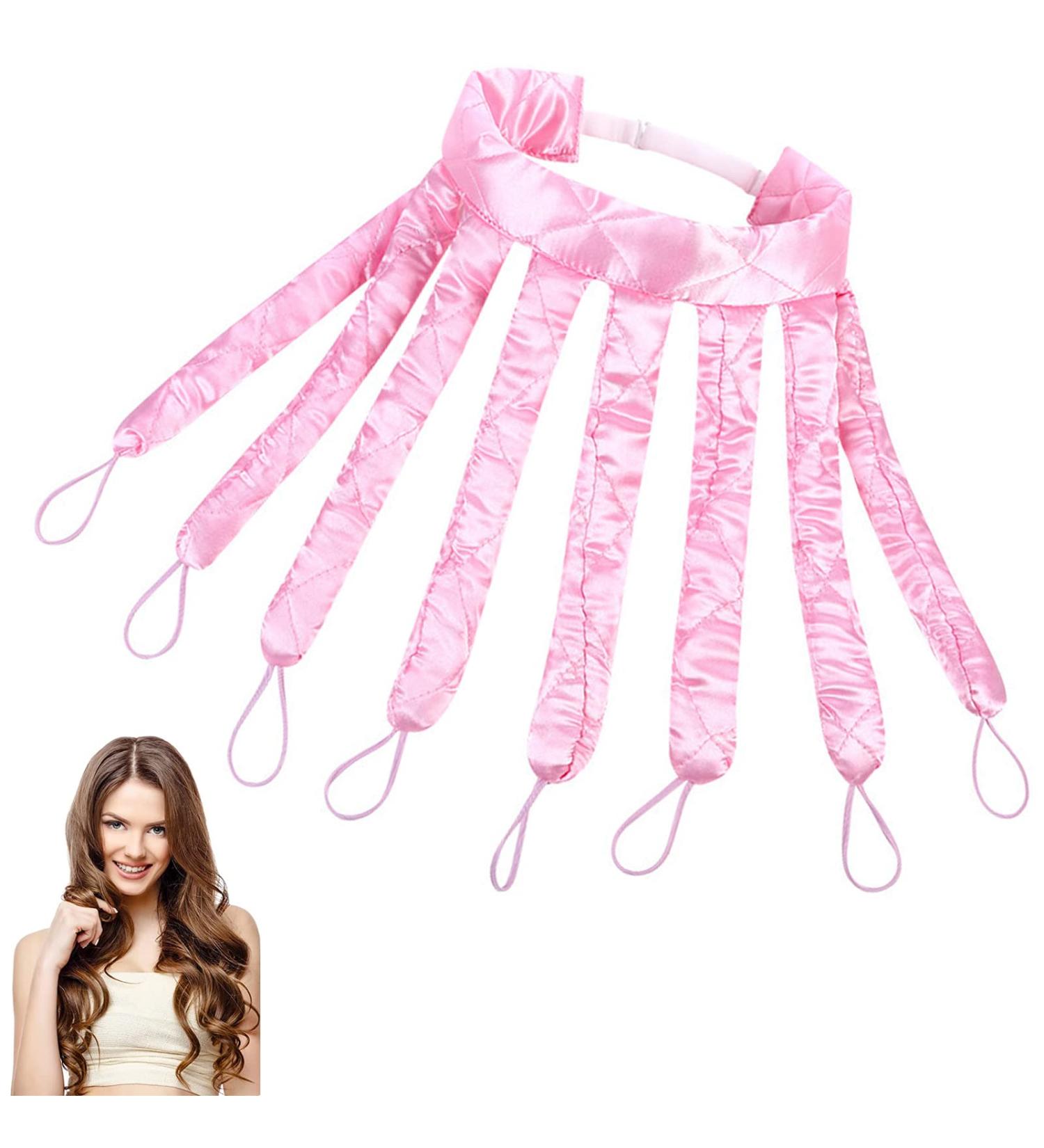 Heatless Curling Rod Octopus Heatless Curling Rod Headband Soft No Heat Hair Curlers No Heat Wave Hair Curlers Styling Tools for Overnight DIY Hair Styling Tools (Pink) - Buy Online on GoSupps.com