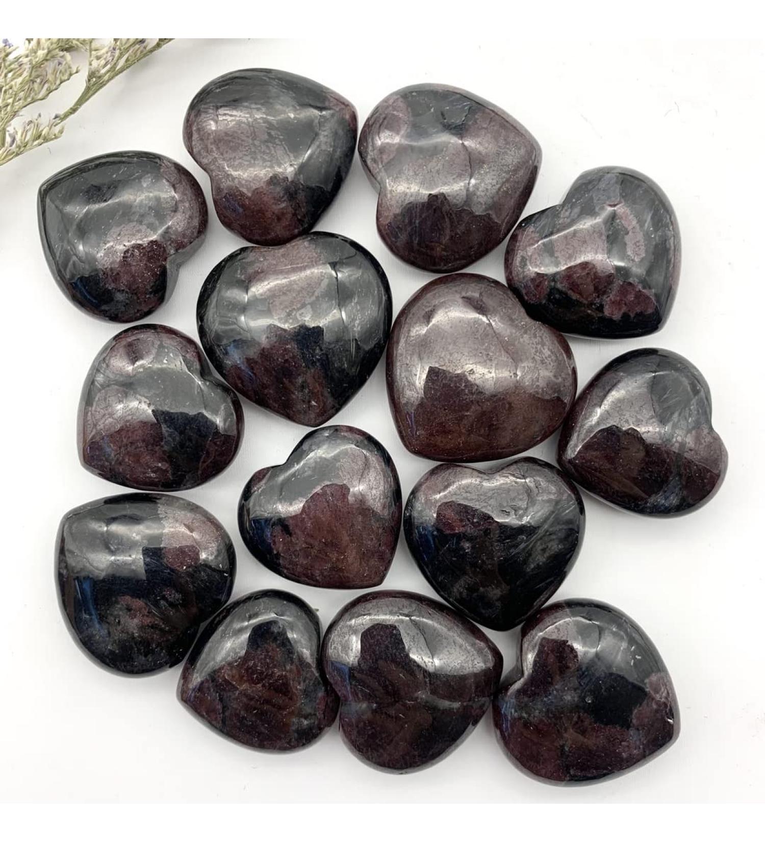 Natural Quartz Crystal Natural Garnet Loving Heart Shaped Quartz Polished Rough Stone Specimen Home Decoration Crystals Home Office Decor - Buy Online on GoSupps.com