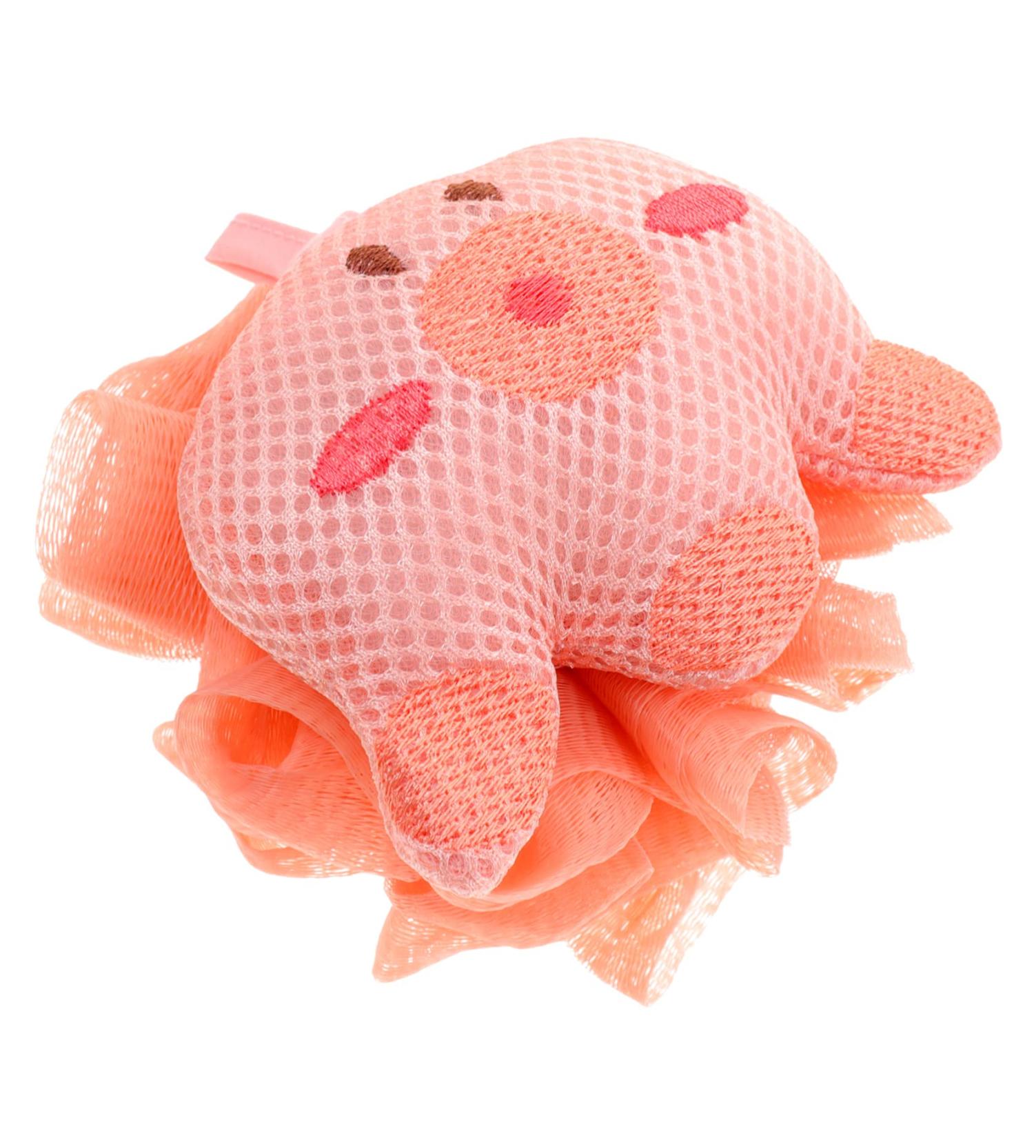 Hemoton Cartoon Bath Ball | Baby Body Wash Sponge & Mesh Pouf | Soft Pink Shower Loofah & Scrubber for Kids' Bath Time - Buy Online on GoSupps.com