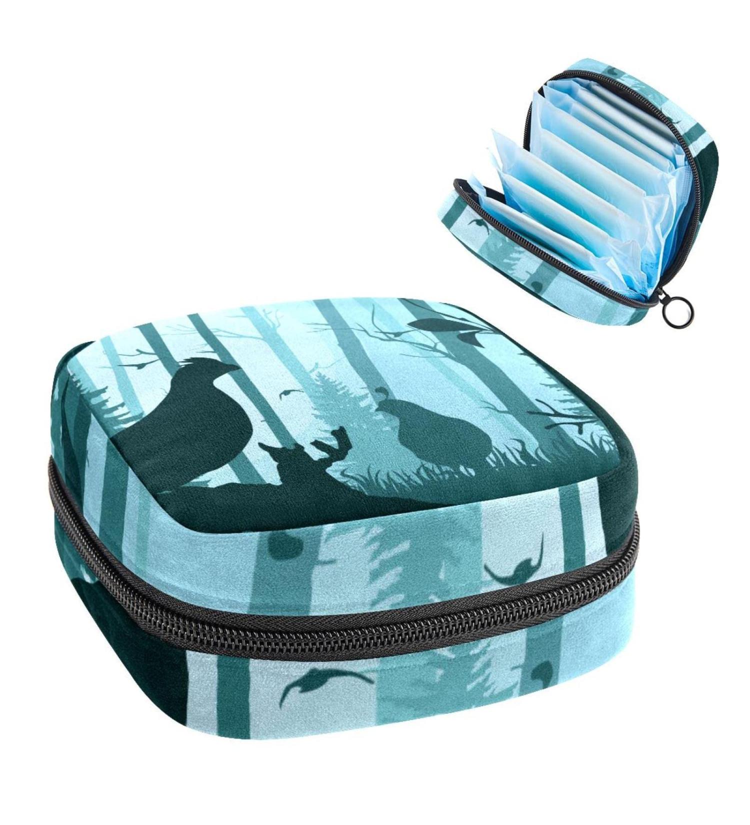 Women's Bonds Storage Pockets Stillpad Holder - Portable Period Kit Bag with Bird Pattern | Feminine Product Organizer for Women & Girls - Buy Online on GoSupps.com