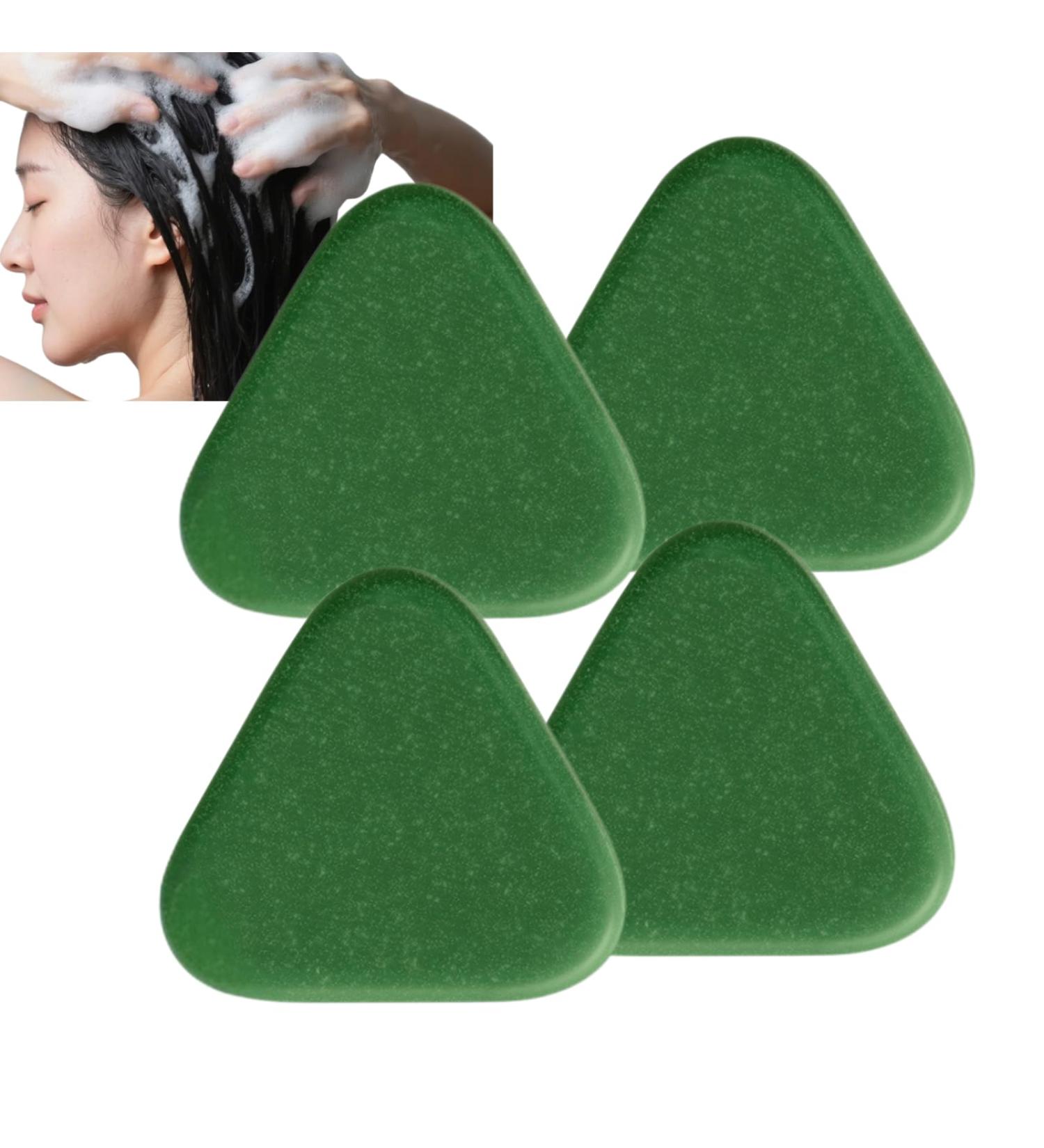Barre de shampooing Nature Triangle 120g savon solide naturel pour la croissance des cheveux et le soin du cuir chevelu barre nourrissante antipelliculaire shampooing hommes et femmes (4pcs) - Buy Online on GoSupps.com