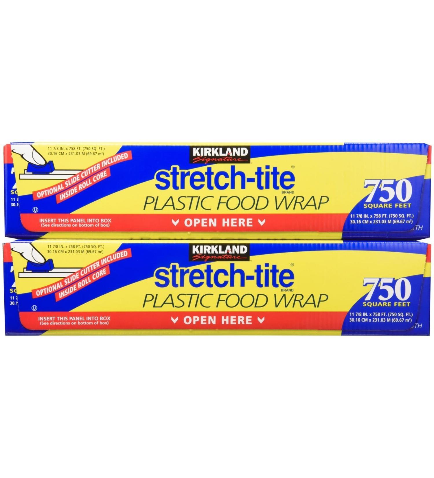 Kirkland Signature Stretch-Tite Plastic Wrap - 11 7/8 x750 feet -2 Count (Pack of 1)