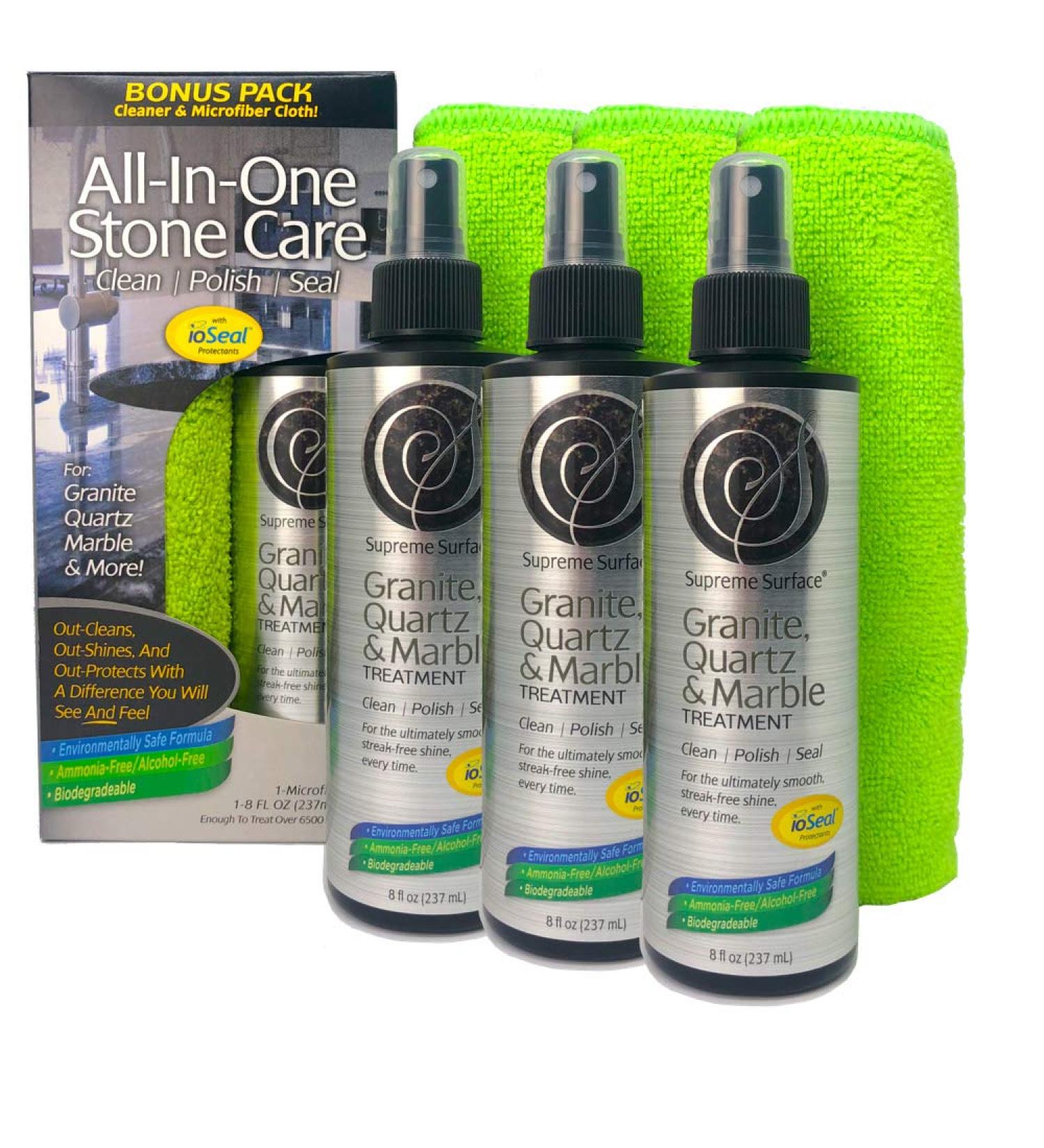 Supreme Surface Granite Quartz & Marble Treatment 3 Pack - Enhance & Protect Your Countertops - Buy Online on GoSupps.com