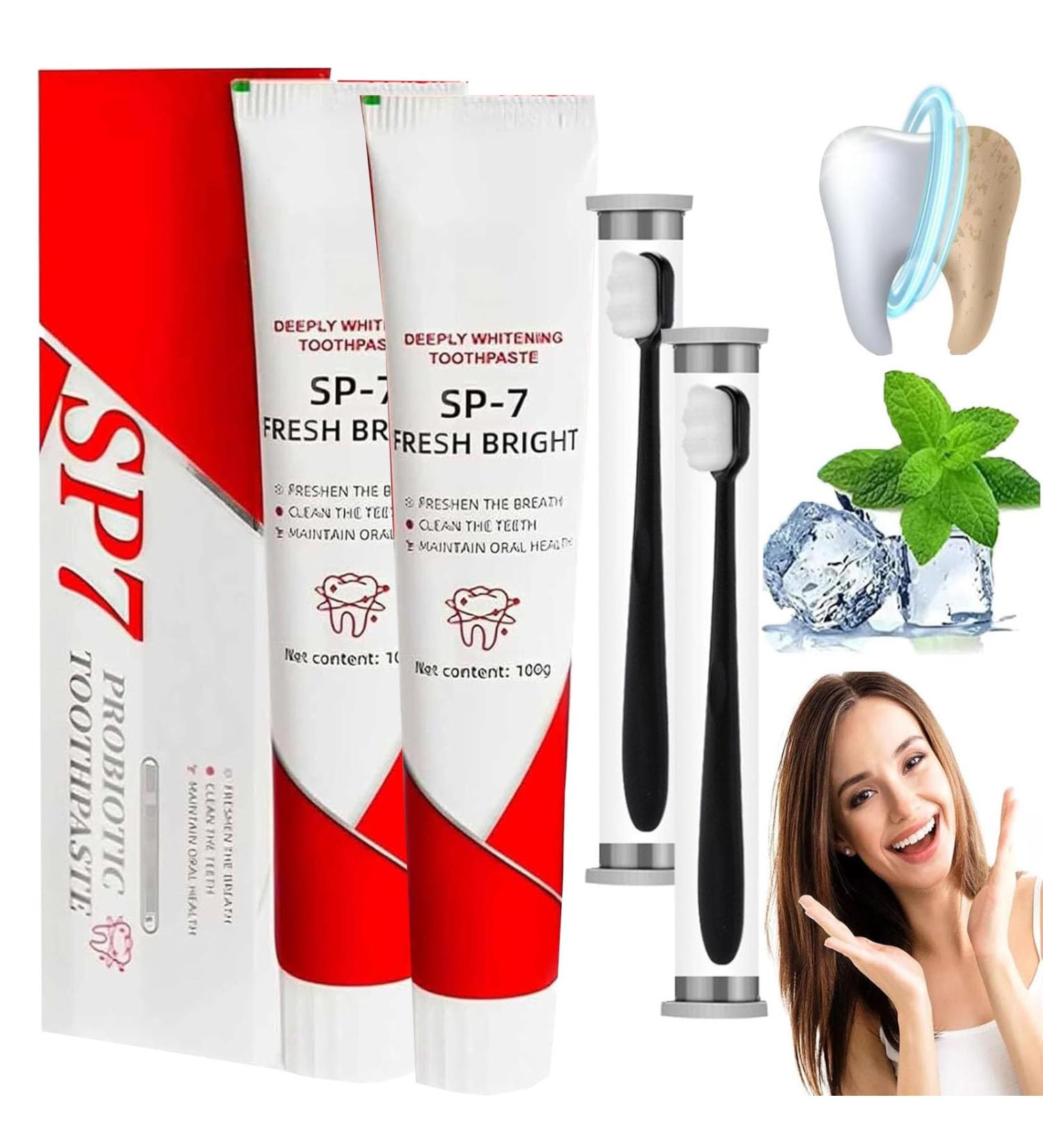 Sp-7 Probiotic Toothpaste Sp-7 Toothpaste Sp-7 Ultra Whitening Toothpaste Sp-7 Fresh Toothpaste (2 packs) - Buy Online on GoSupps.com