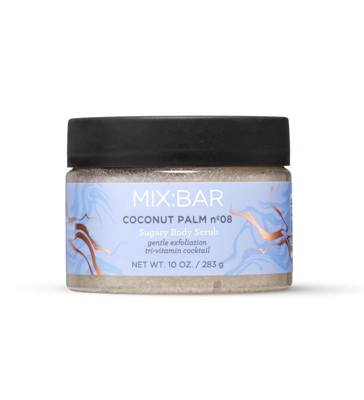 MIX:BAR Coconut Palm Sugary Body Scrub for Women Exfoliating & Cleansing with Niacinamide Panthenol & Vitamin C Paraben Free Vegan 10oz - Buy Online on GoSupps.com