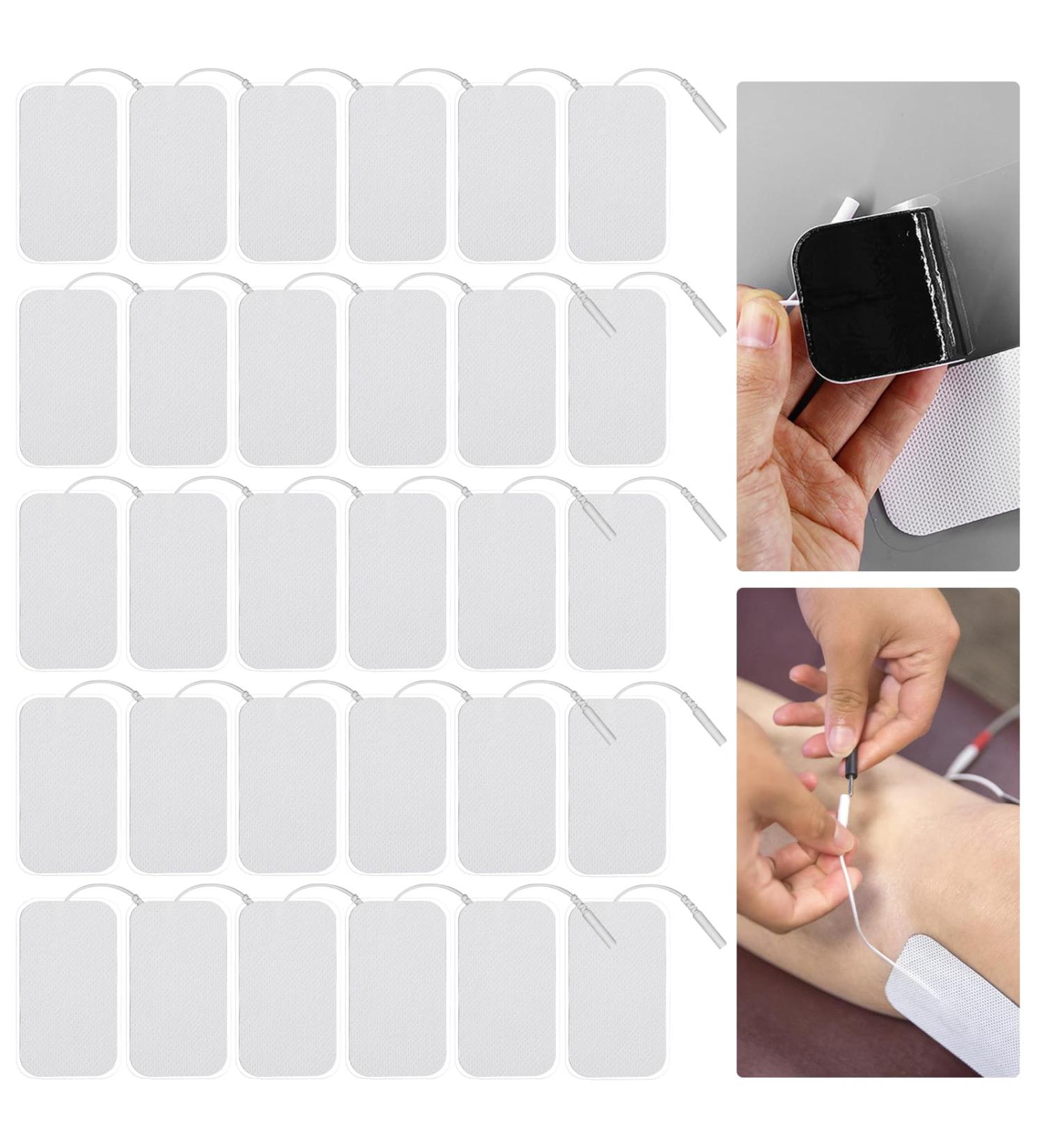 30 Reusable TENS Device Electrode Pads - 9x5cm for Muscle Relief Back and Joint Pain - Compatible with Most TENS & EMS Trainers - Buy Online on GoSupps.com