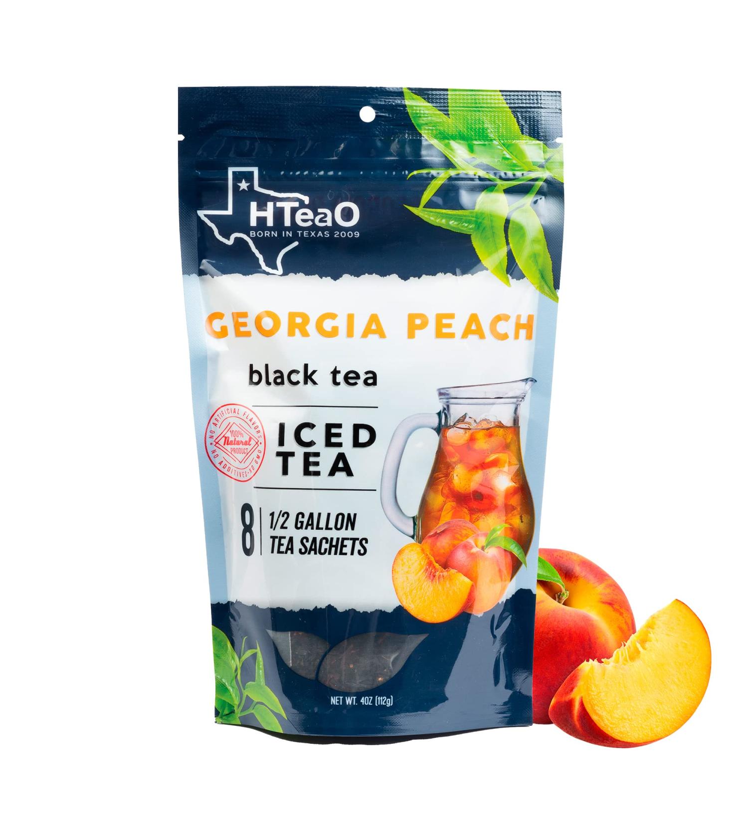 Homemade Georgia Peach Black Iced Tea Sachets - 4 Gallons, Pack of 8 Sachet Bags - Buy Online on GoSupps.com