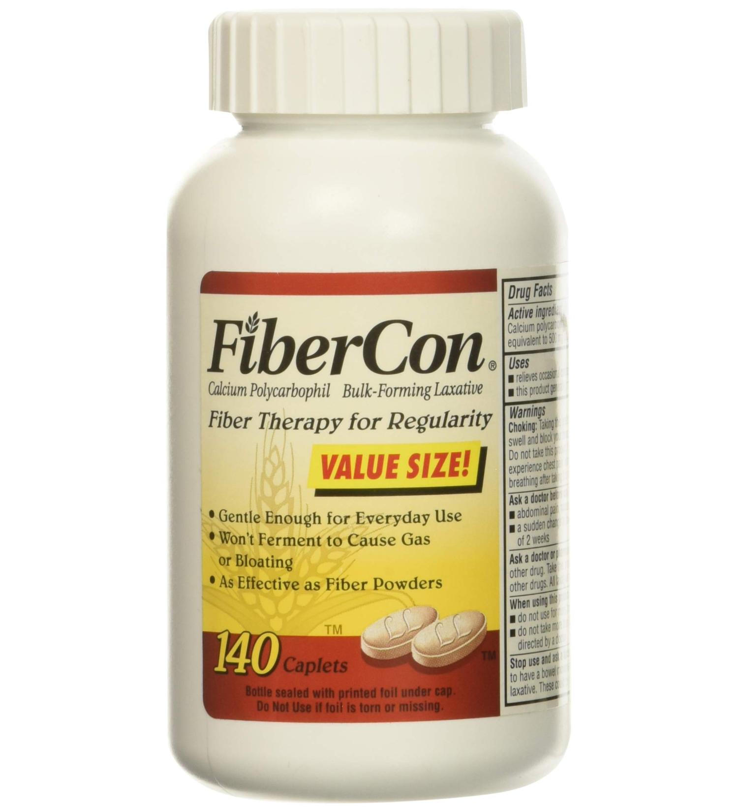 Fibercon Fiber Therapy 140 Caplets for Regularity - Fast-Acting Relief - Buy Online on GoSupps.com