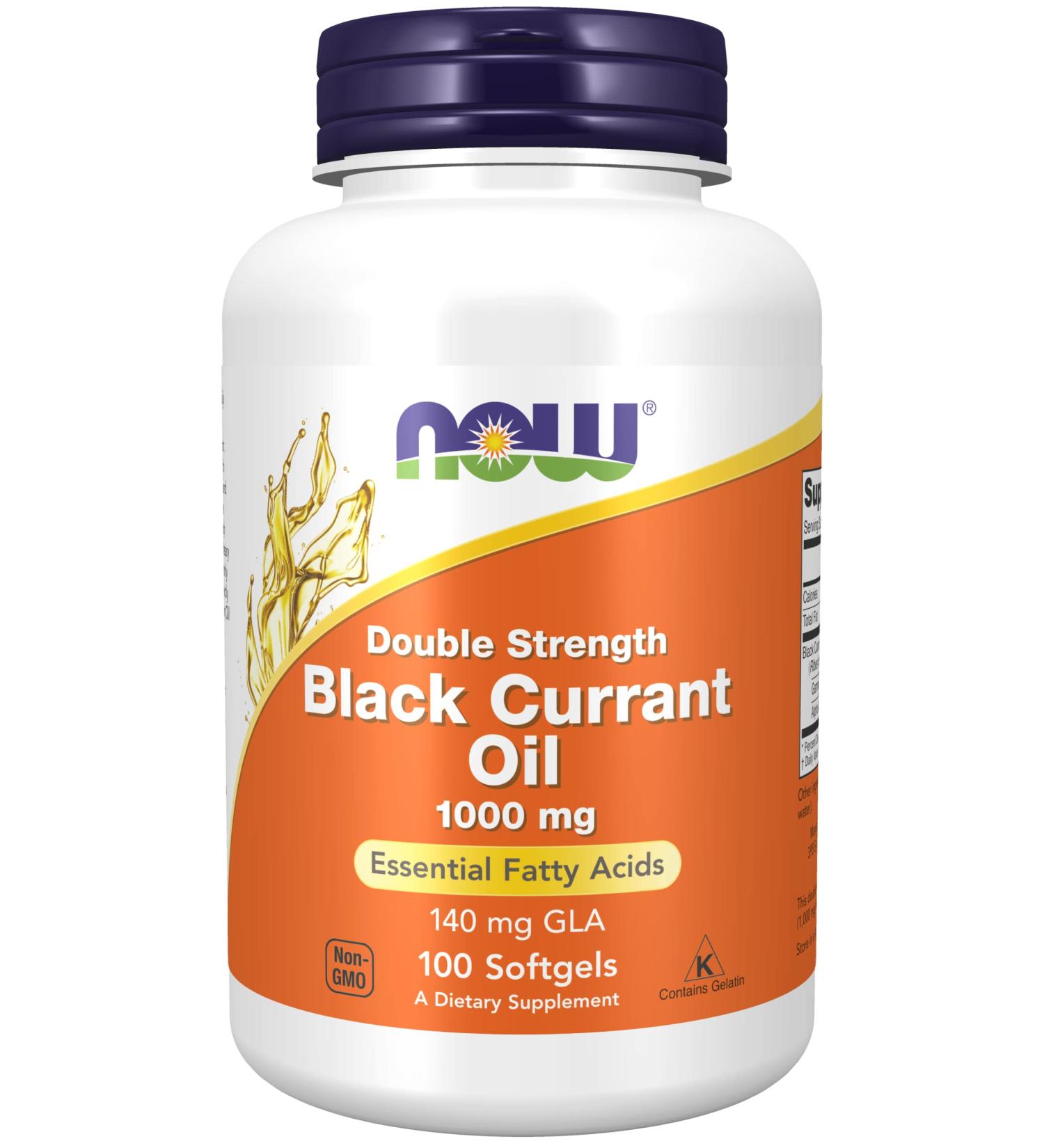 Now Foods Black Currant Oil 1000 mg - 100 Softgels (2 Pack) | Pure Source of Omega-3 & Antioxidants - Buy Online on GoSupps.com