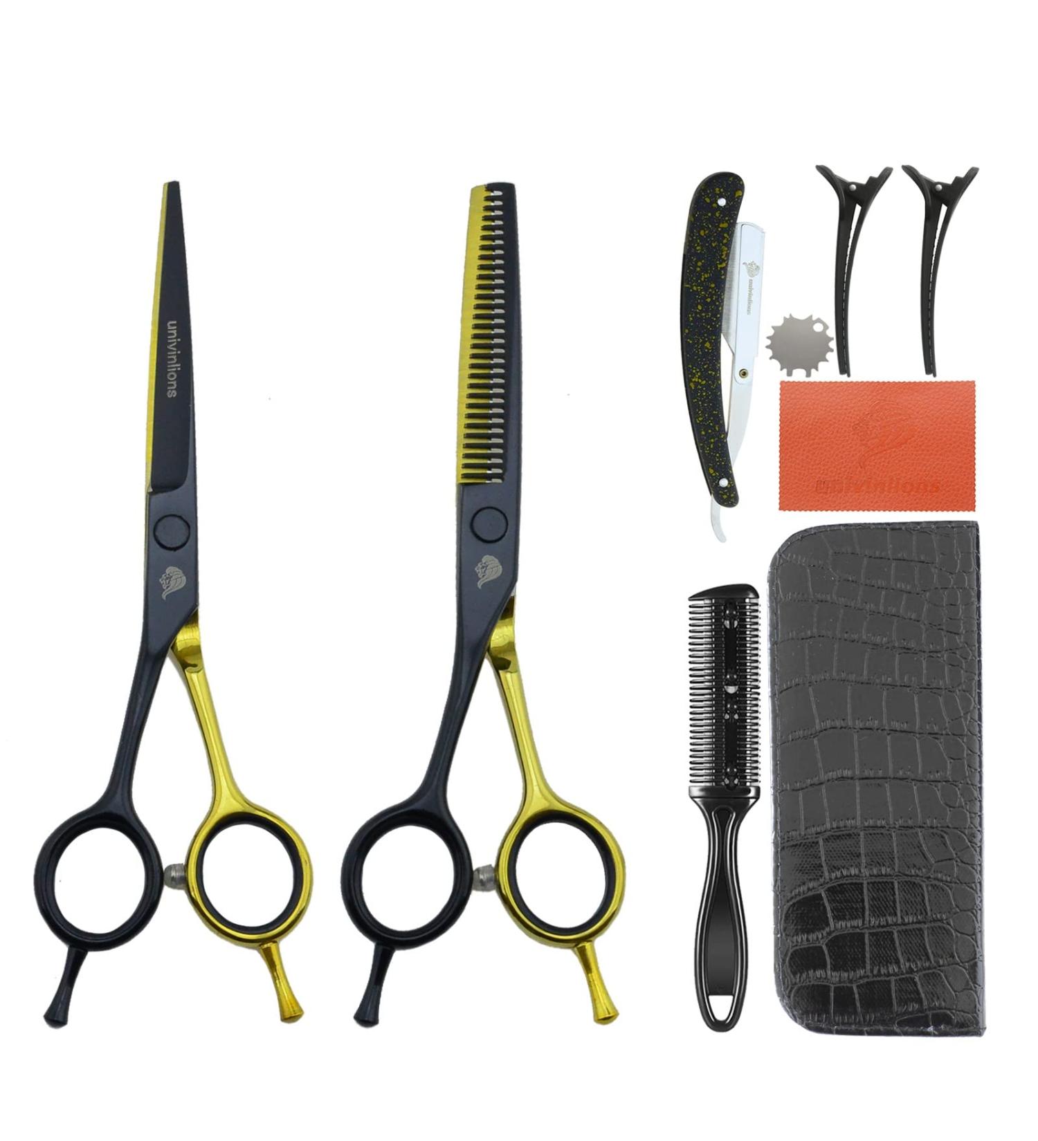 6.0 inch Left Hand Hair Scissors Kit Lefty Barber Accessories for Left Handed Hairdresser Hair Cutting Thinning Scissors Set Professional Lefty Hairdressing Shears - Buy Online on GoSupps.com
