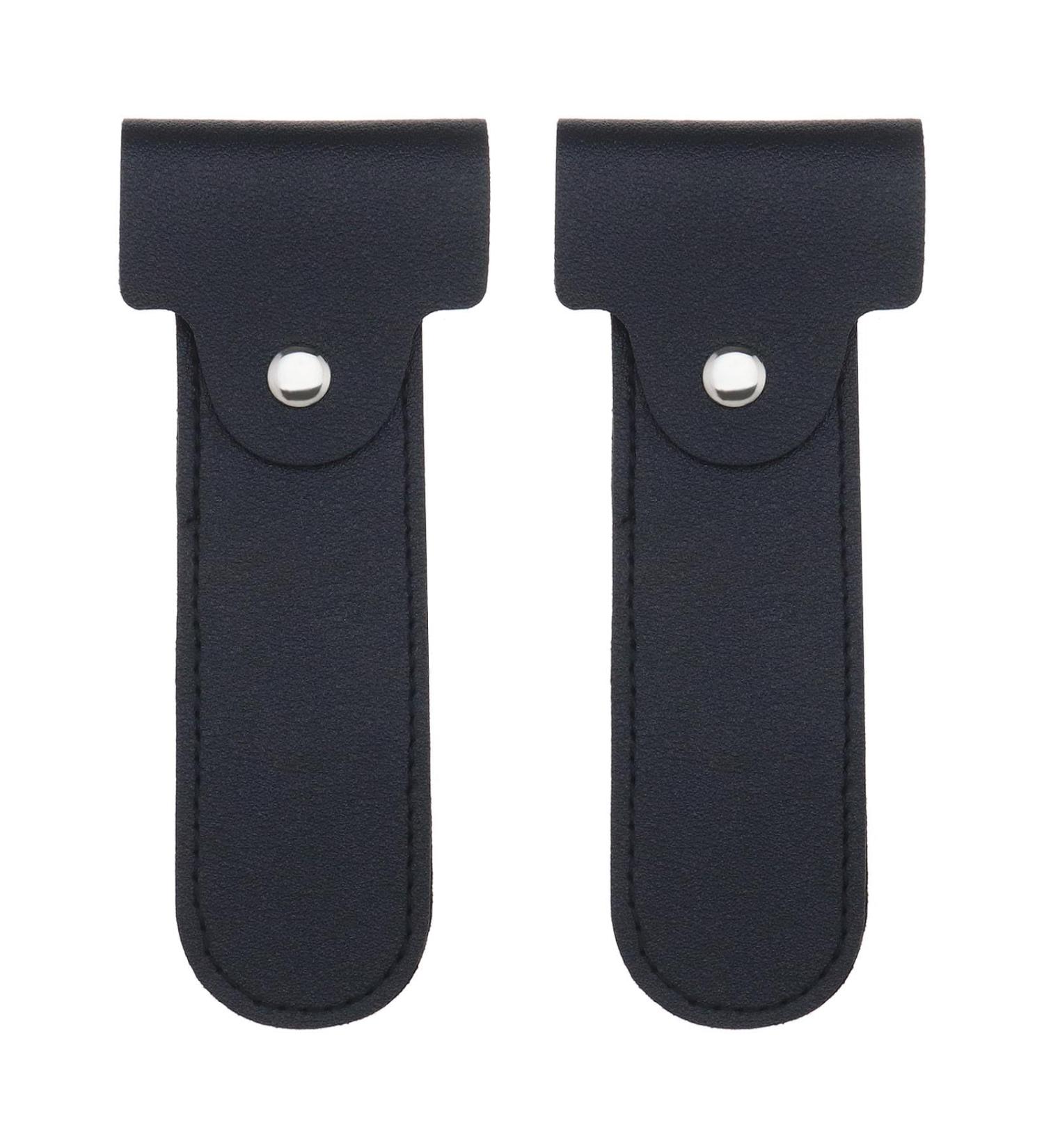 2-Pack PU Leather Razor Protective Covers - Portable Double-Edged Razor Case for Business Trips - Black 14x5.5 cm - Buy Online on GoSupps.com