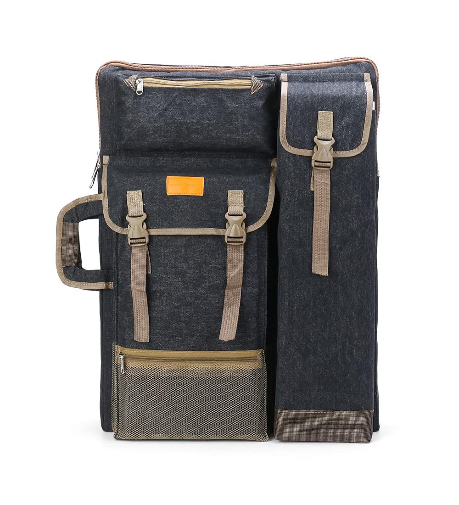 TRANSON Art Portfolio Case Artist Backpack Canvas Bag - Large 26 x 19.5 - Black - Buy Online on GoSupps.com