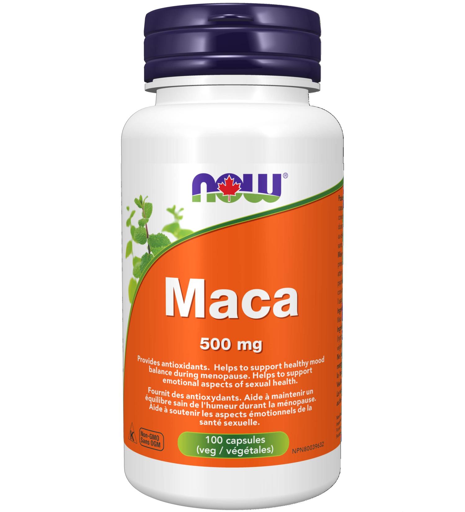 NOW Supplements Maca 500mg Capsules 100 Count - Buy Online on GoSupps.com