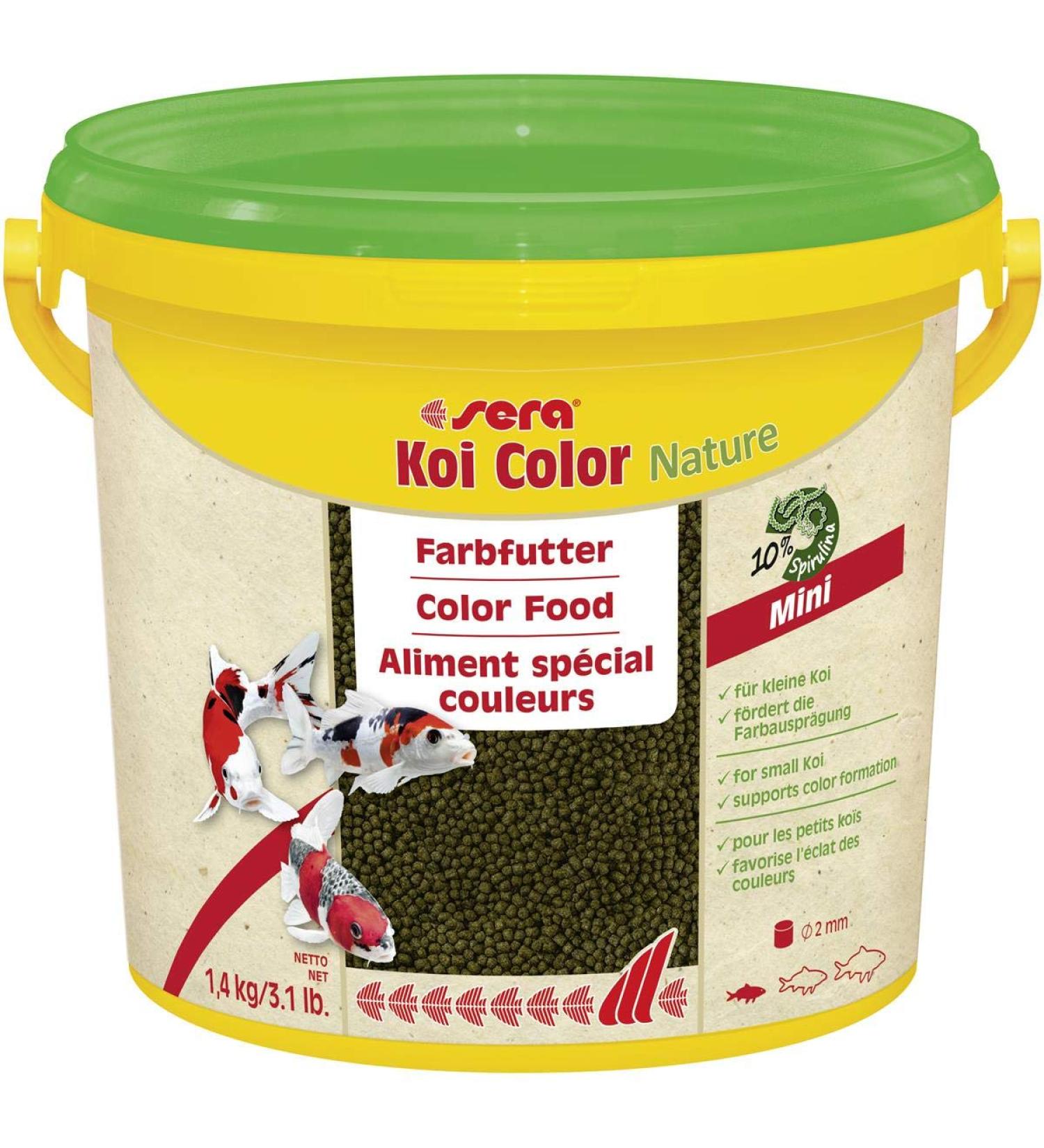 Sera Koi Color Nature Mini 3.8 Ltr - Natural Feed with 10% Spirulina for Colorful Koi (up to 12 cm) - No Colorants No Preservatives 1 Pack - International Shipping Available - Buy Online on GoSupps.com