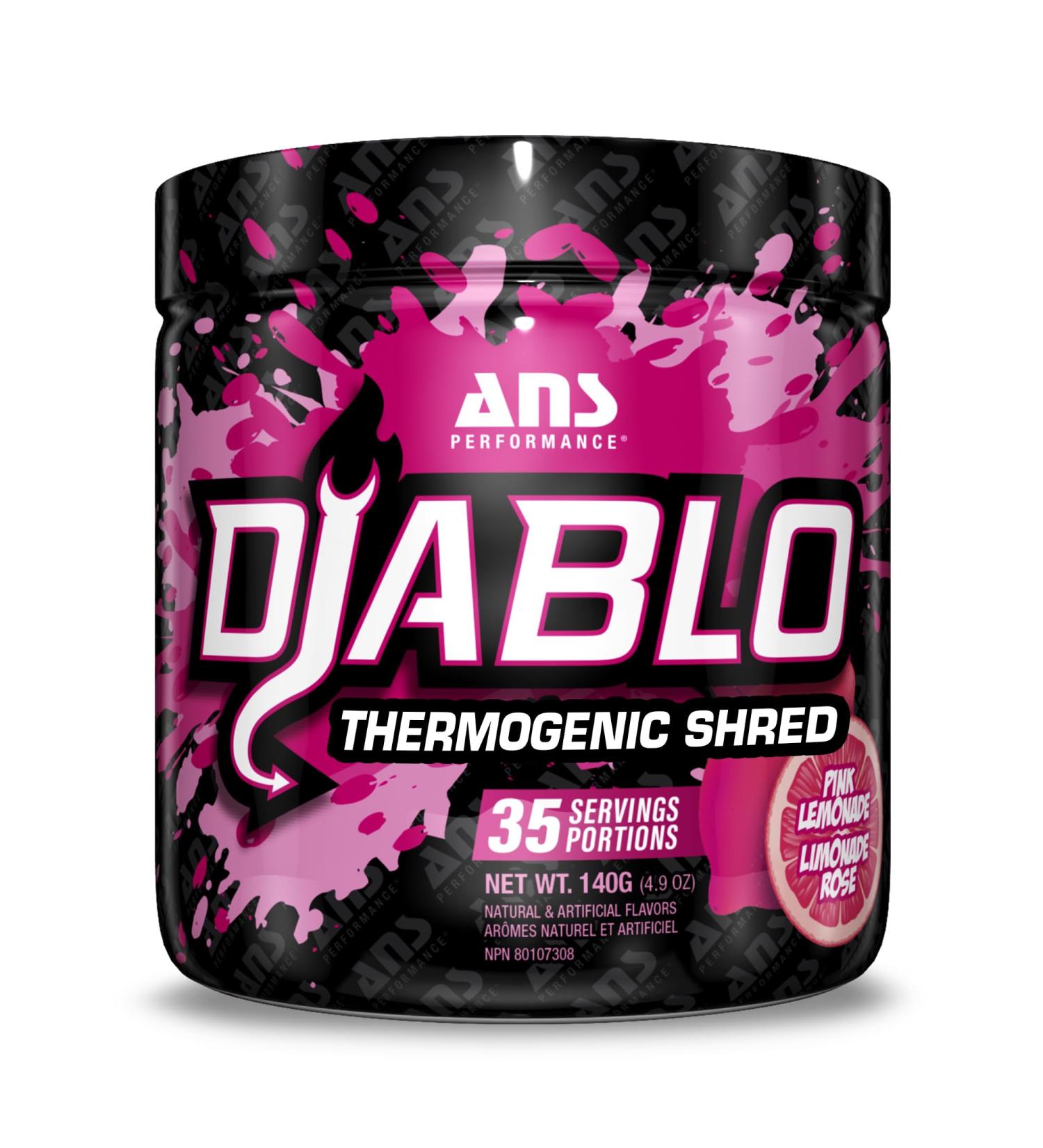ANS Performance Diablo (35 Servings 4.9 oz) - Energy Powder for Elevated Strength & Stamina - With Added Kinetq Garcinia L Carnitine - Thermogenic Formula - Delicious Flavours (Pink Lemonade)) - Buy Online on GoSupps.com