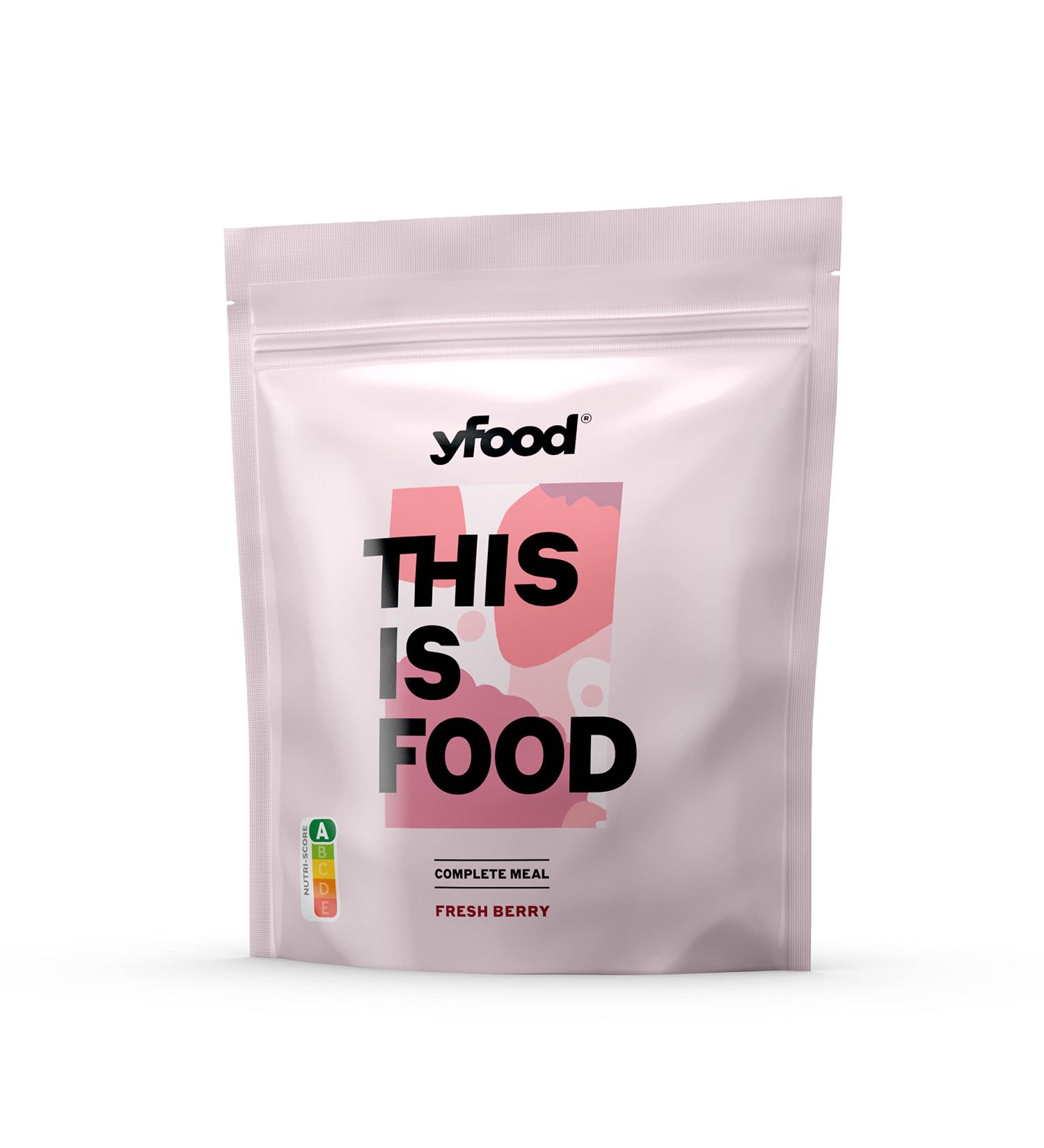 Yfood Powder Fresh Berry - Delicious On-the-Go Meal | 25g Protein 17 Meals 26 Vitamins & Minerals | 1.5kg Bag - Buy Online on GoSupps.com