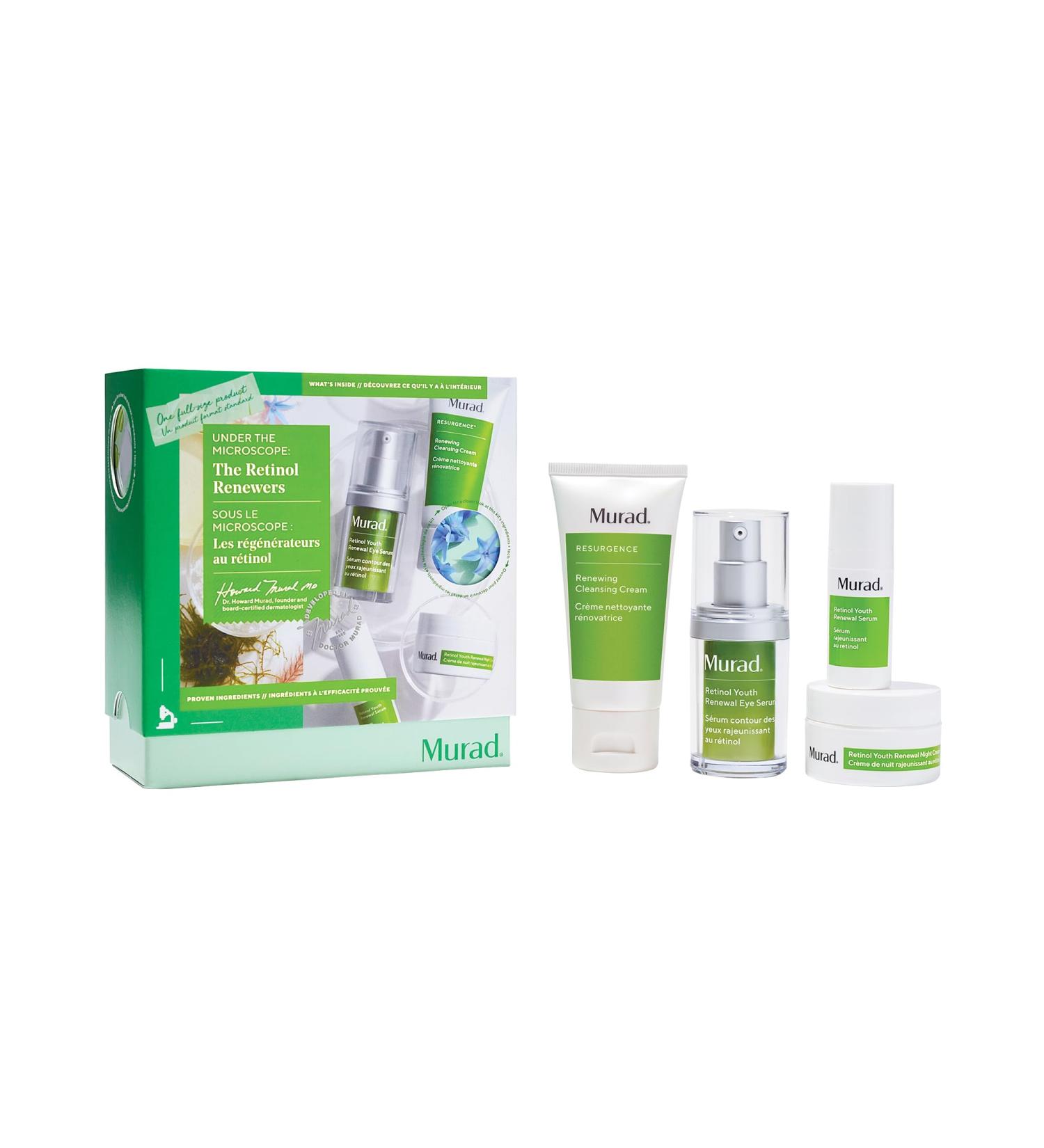 Murad Resurgence Retinol Youth Renewal - 4-Piece Set (Worth 156) - Full-Sized Eye Serum 15ml Cleanser 60ml Face Serum 10ml Night Cream 15ml - Buy Online on GoSupps.com